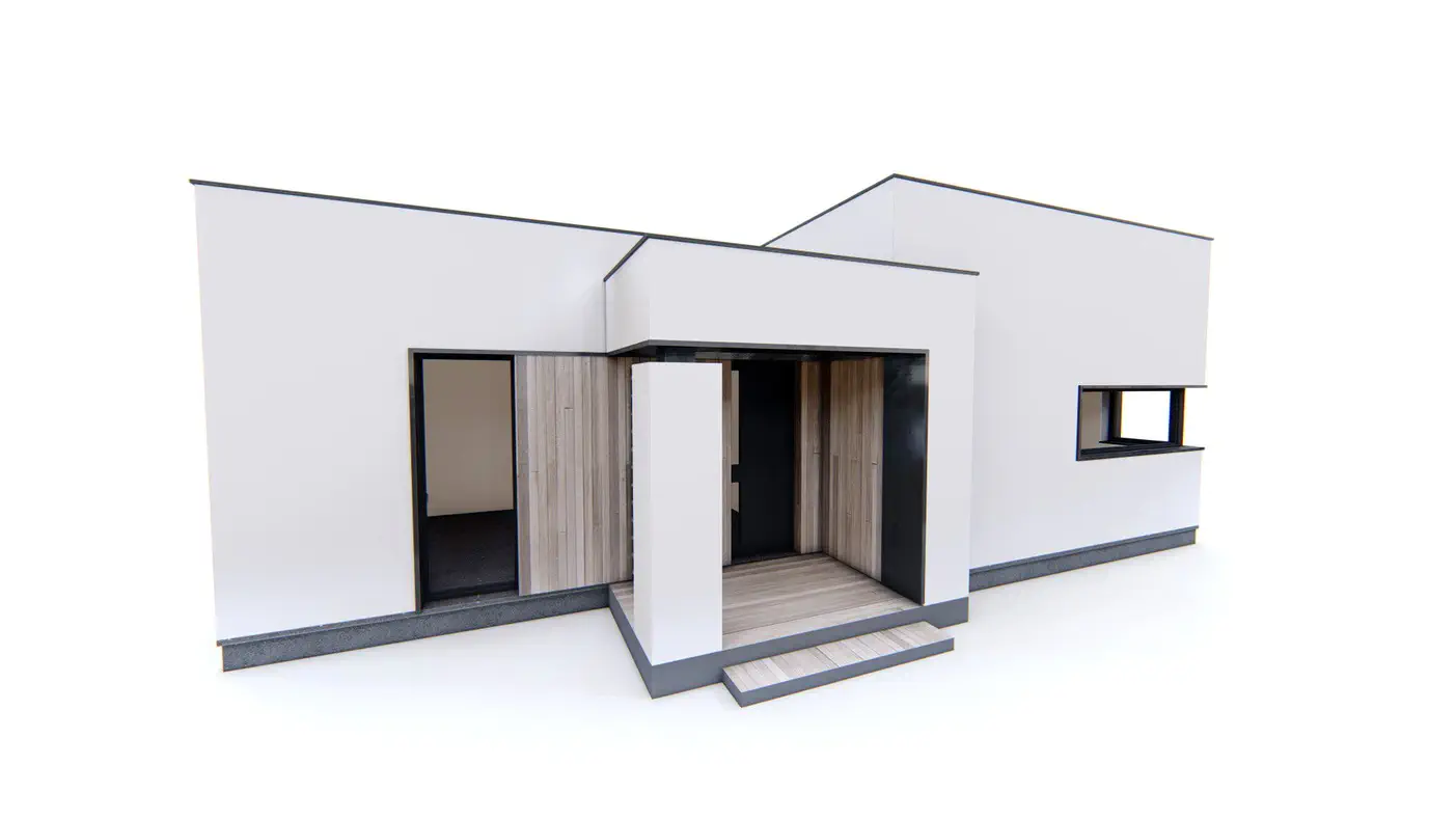 Projekt domu  - Moderný jednopodlažný rodinný dom.