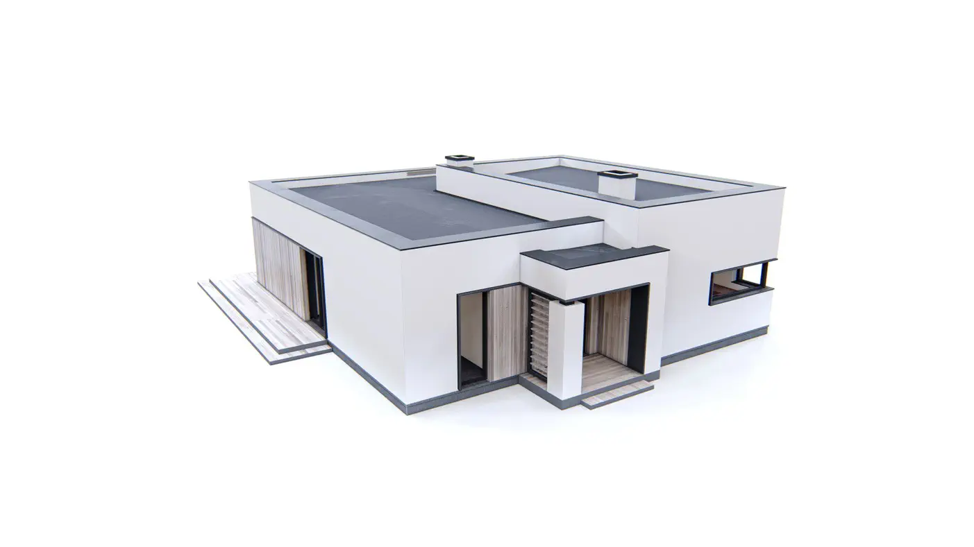 Projekt domu  - Moderný jednopodlažný rodinný dom.