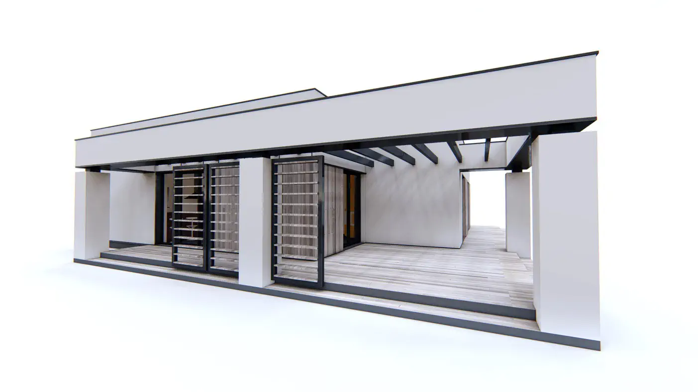 Projekt domu  - Moderný jednopodlažný rodinný dom.