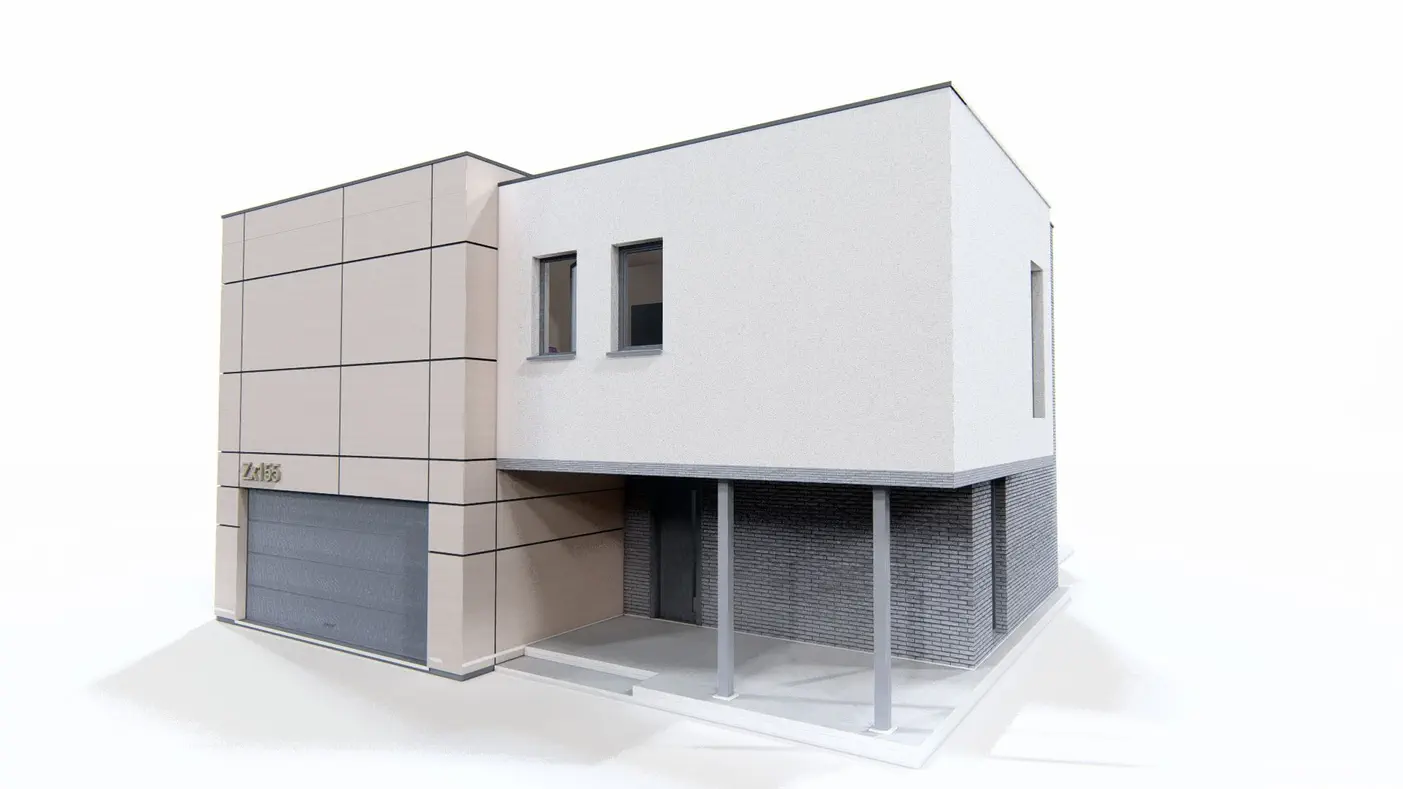 Projekt domu  - Moderný dvojpodlažný dom s plochou strechou o výmere cca 160 m2.