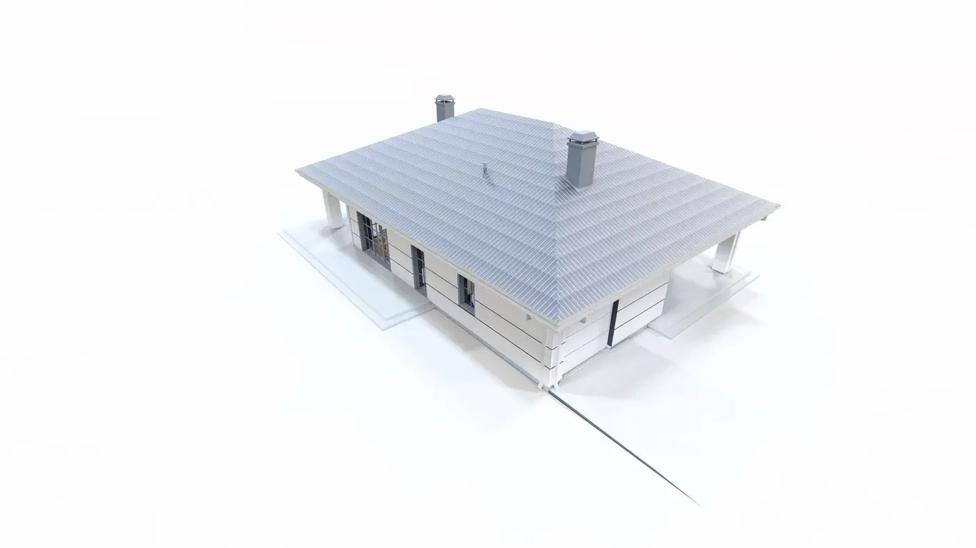 Projekt domu  - Moderný, útulný jednopodlažný dom s hlavnou spálňou oddelenou od záhrady