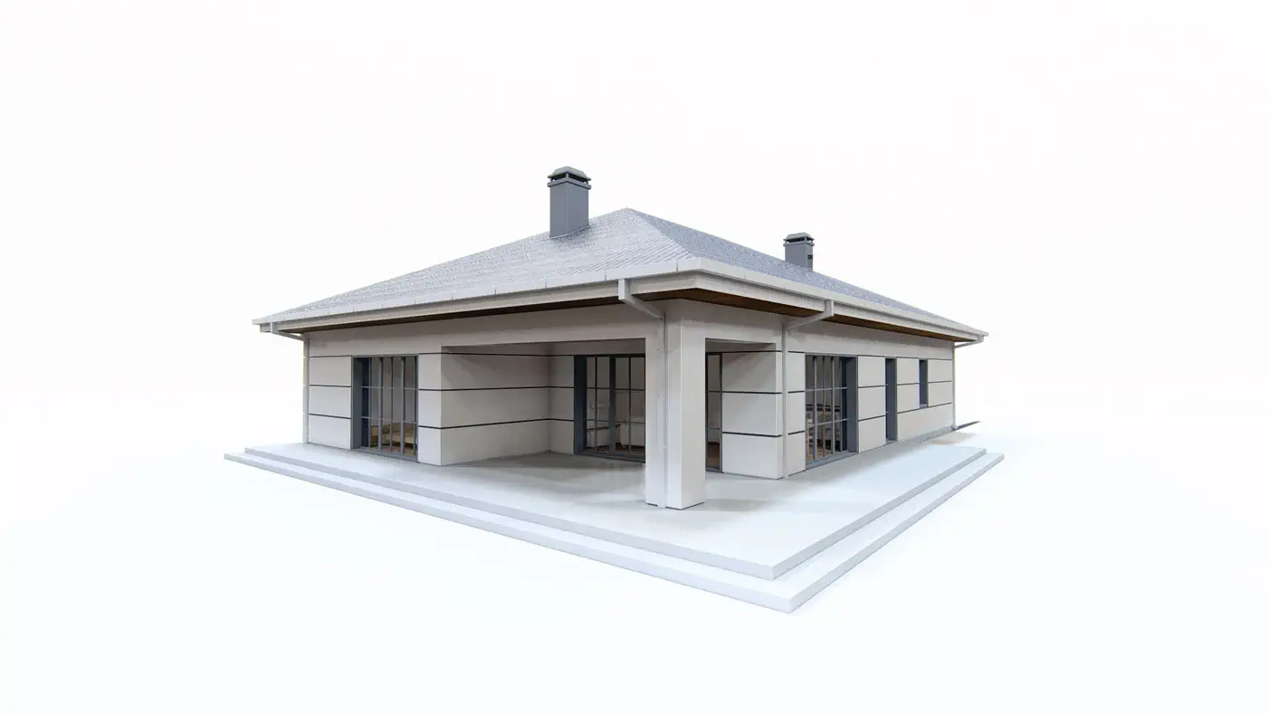 Projekt domu  - Moderný, útulný jednopodlažný dom s hlavnou spálňou oddelenou od záhrady