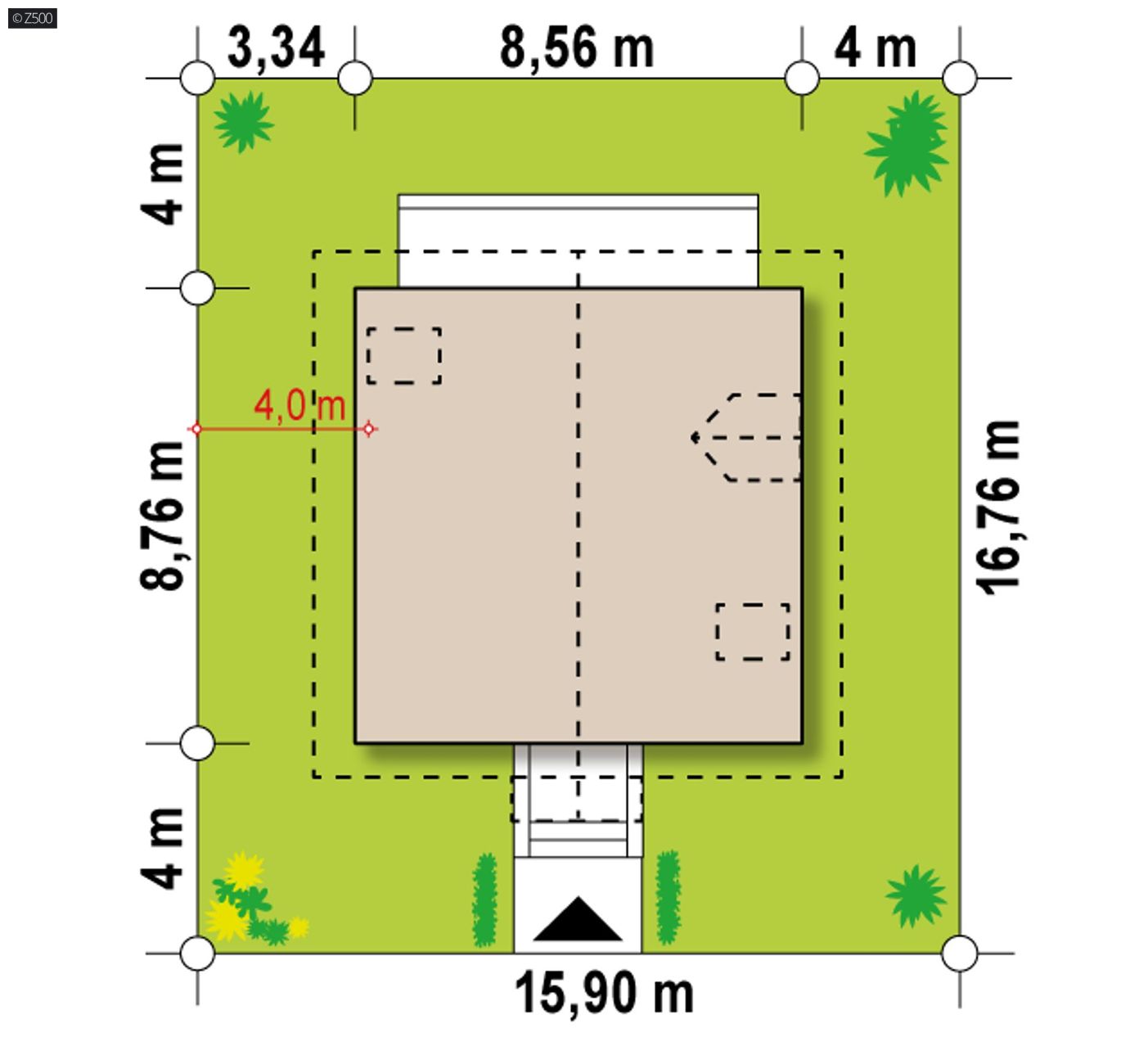 Projekt domu  - Priestranný a funkčný dom so sedlovou strechou.