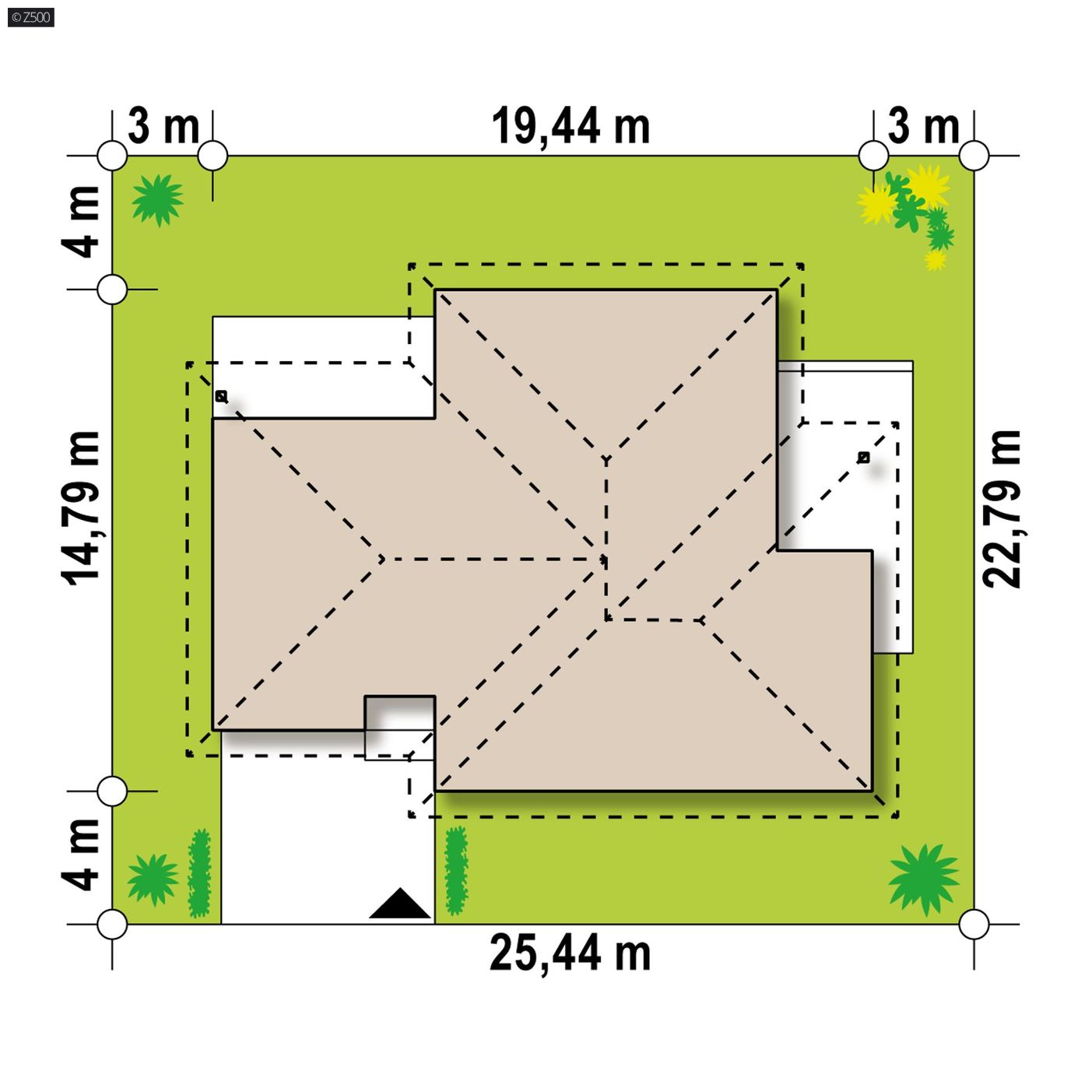 Projekt domu  - Komfortný dizajn jednopodlažného domu s vedľajšou garážou a funkčným interiérom.