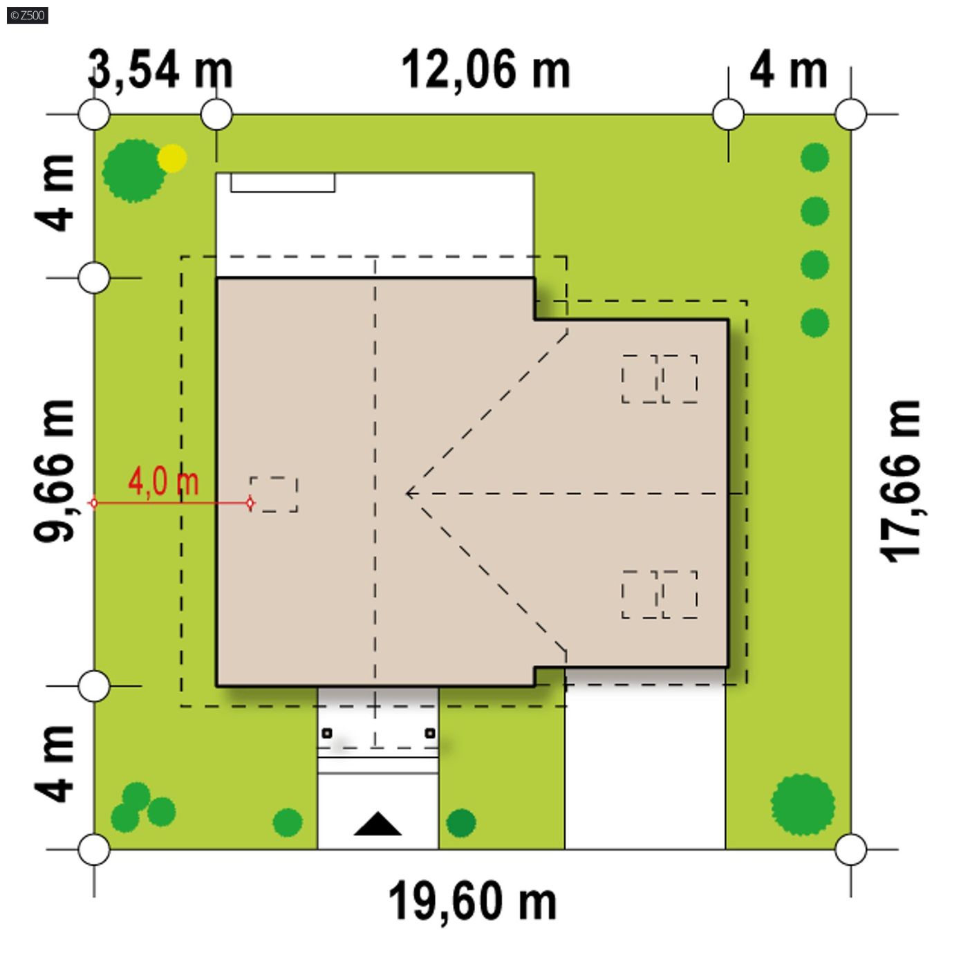 Projekt domu  - Dom s podkrovím a garážou, veľká obývačka, dispozícia typu