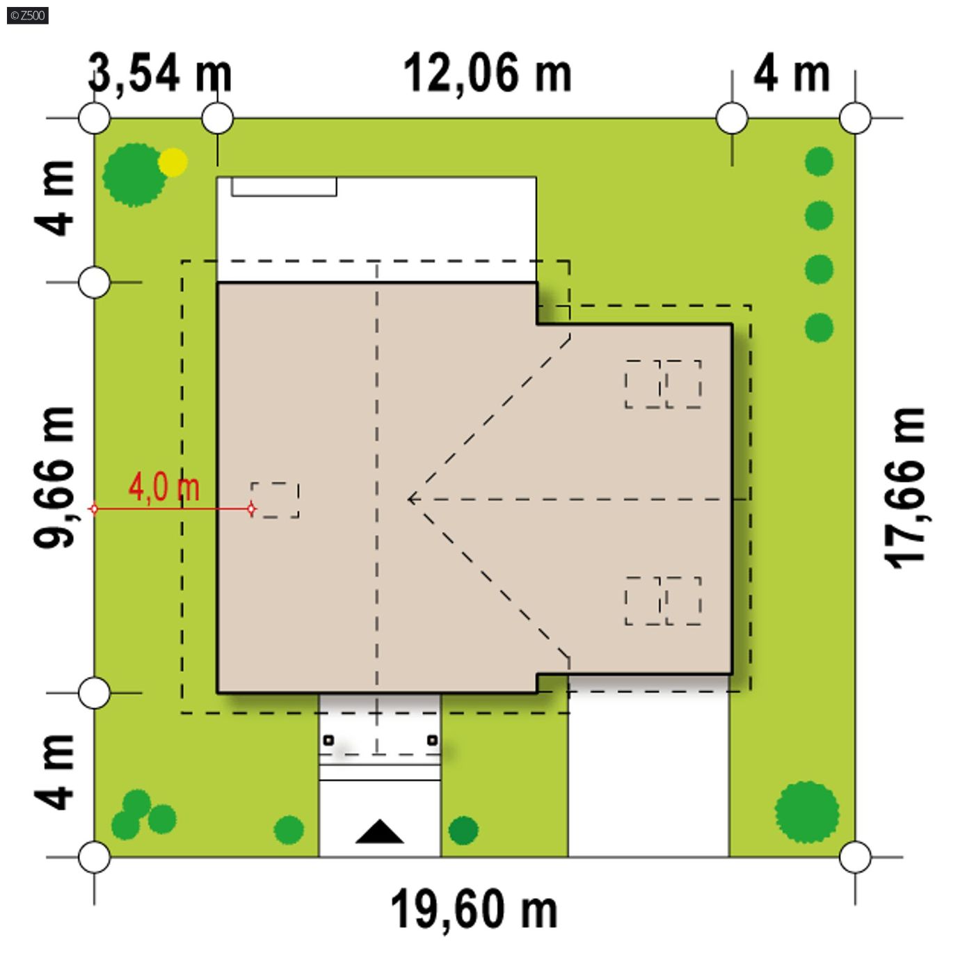 Projekt domu  - Dom s podkrovím a garážou, veľká obývačka, dispozícia typu