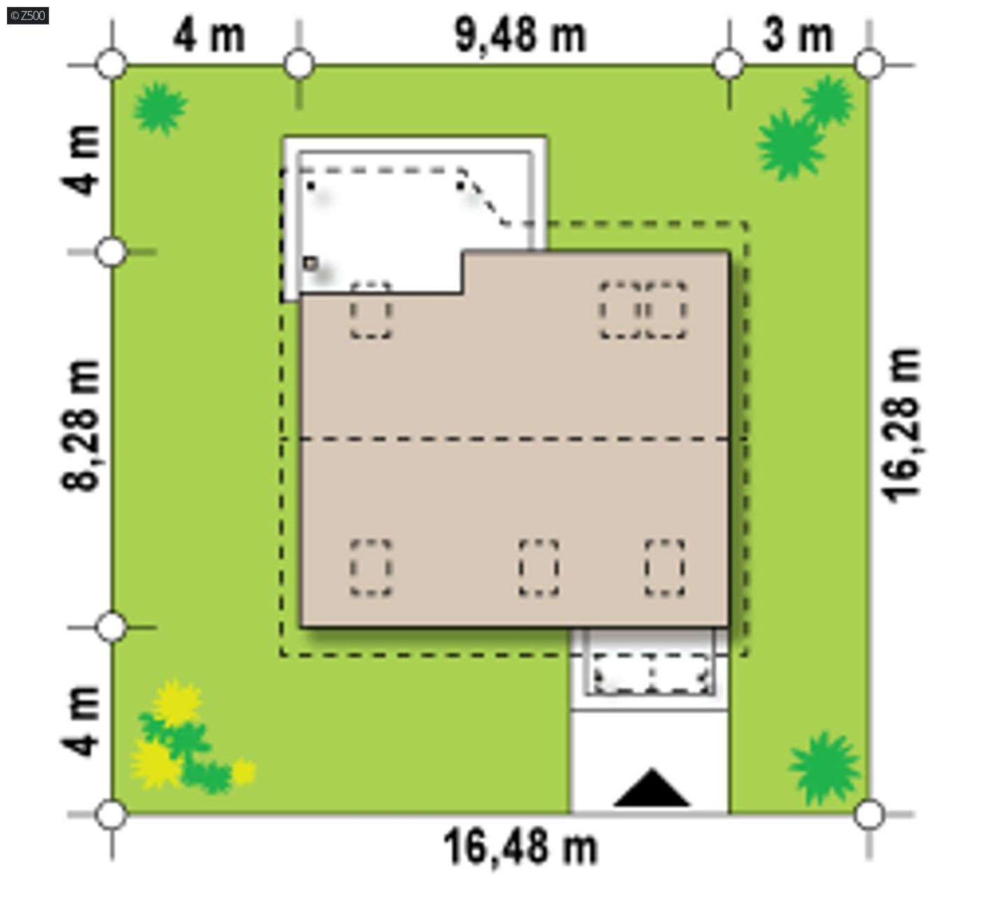 Projekt domu  - Jednoduchý dom so sedlovou strechou vhodný aj na menší pozemok.