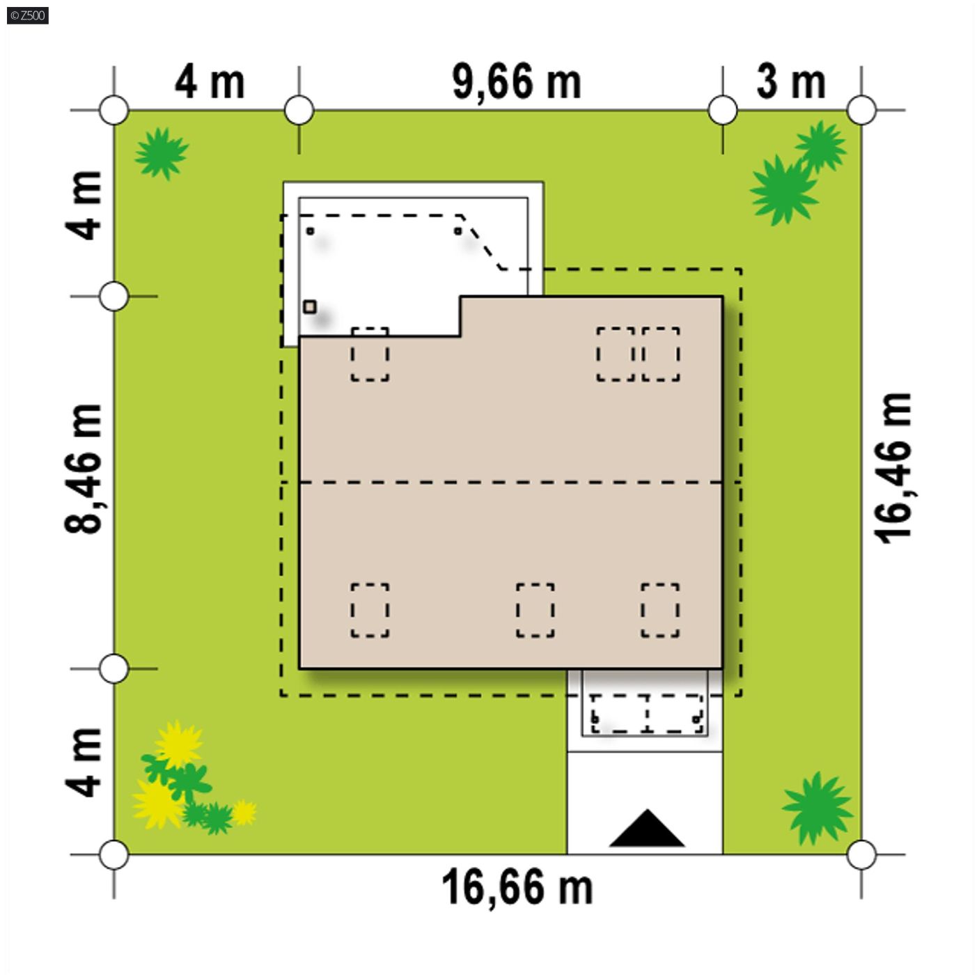 Projekt domu  - Jednoduchý dom so sedlovou strechou vhodný aj na menší pozemok.
