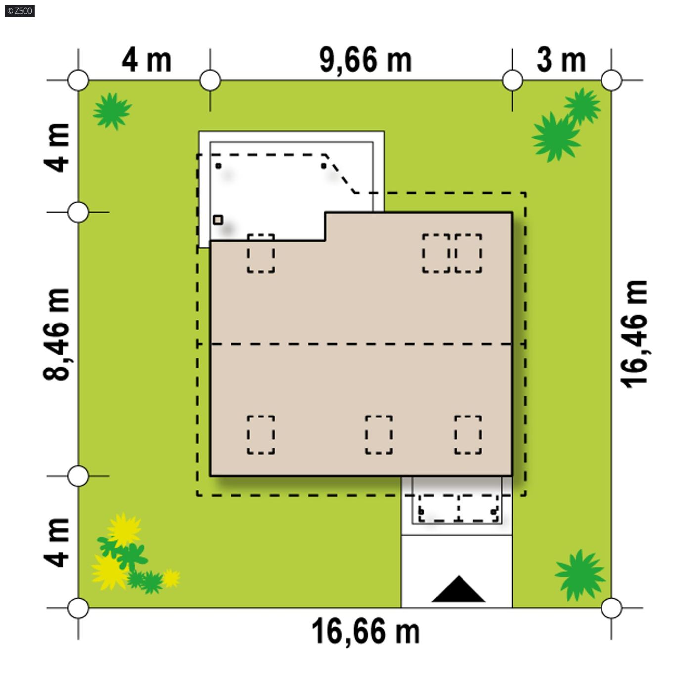 Projekt domu  - Jednoduchý dom so sedlovou strechou vhodný aj na menší pozemok.