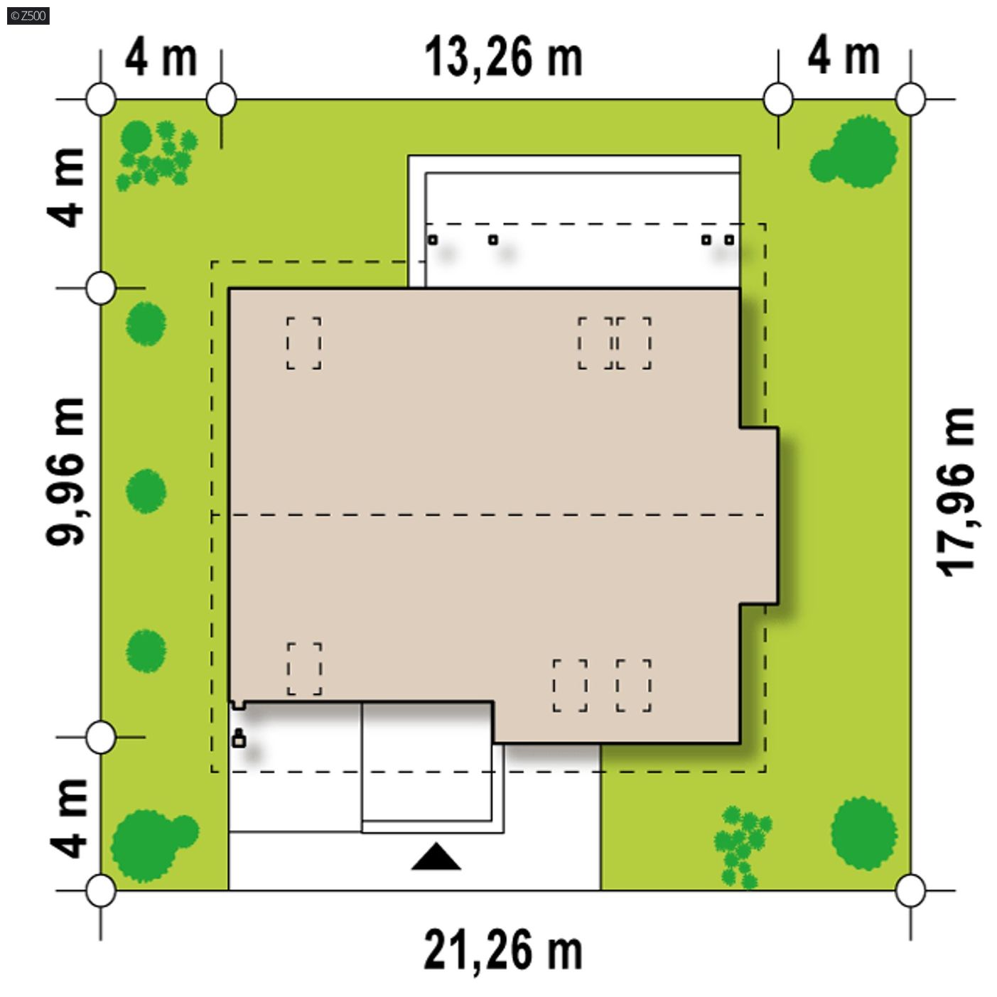 Projekt domu  - Kompaktný dom s garážou a arkierovým oknom, hospodárna výstavba.