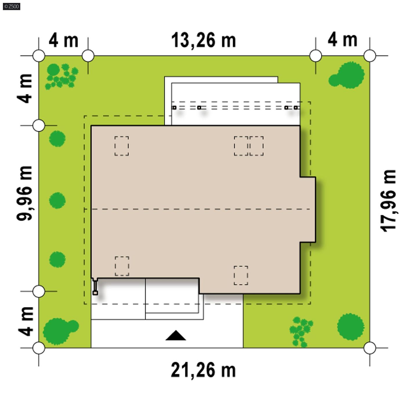 Projekt domu  - Kompaktný dom s garážou a arkierovým oknom, hospodárna výstavba.
