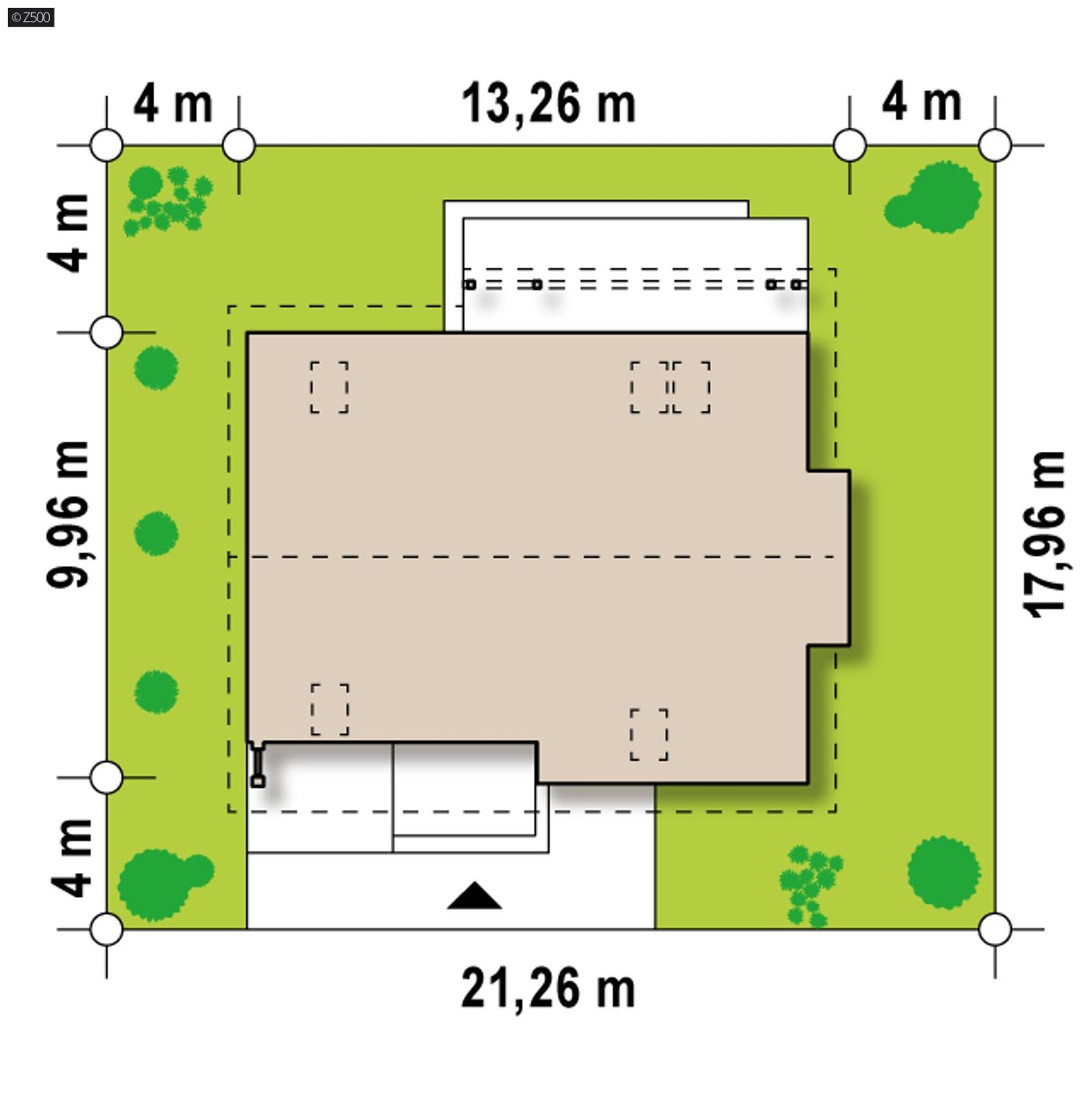Projekt domu  - Kompaktný dom s garážou a arkierovým oknom, hospodárna výstavba.