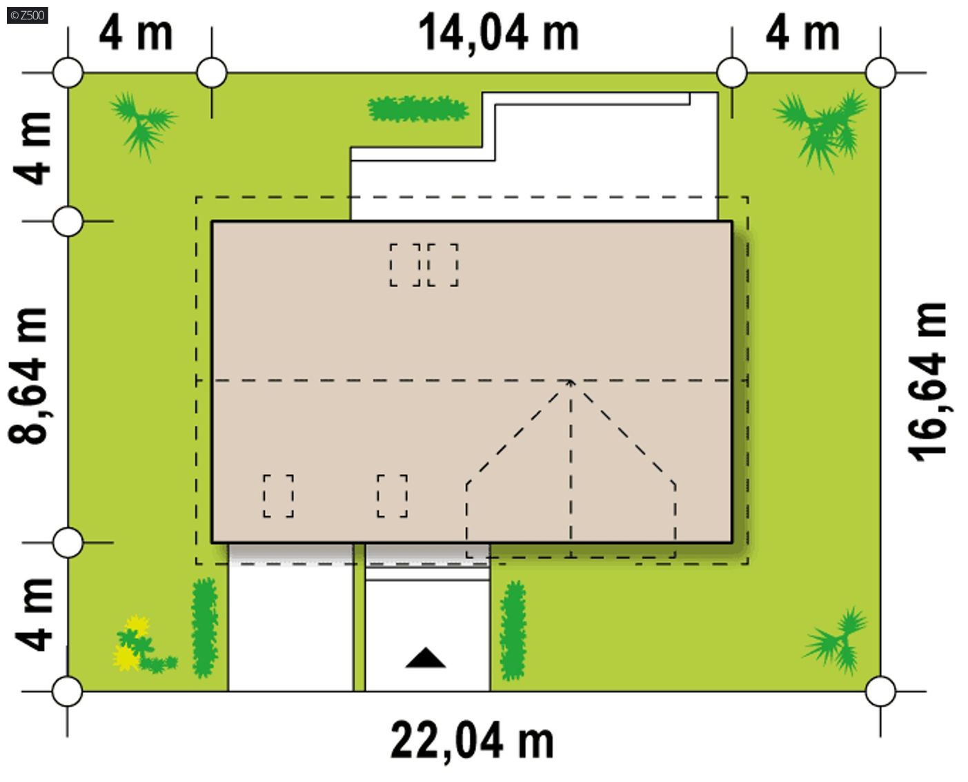 Projekt domu  - Dom s podkrovím a garážou s útulným interiérom s mezanínom nad obývacou izbou