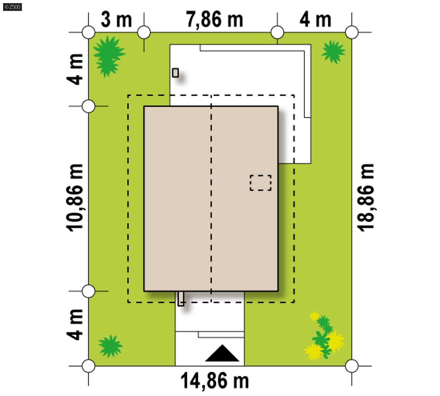 Projekt domu  - Malý, pohodlný a praktický domček na úzkom pozemku.
​