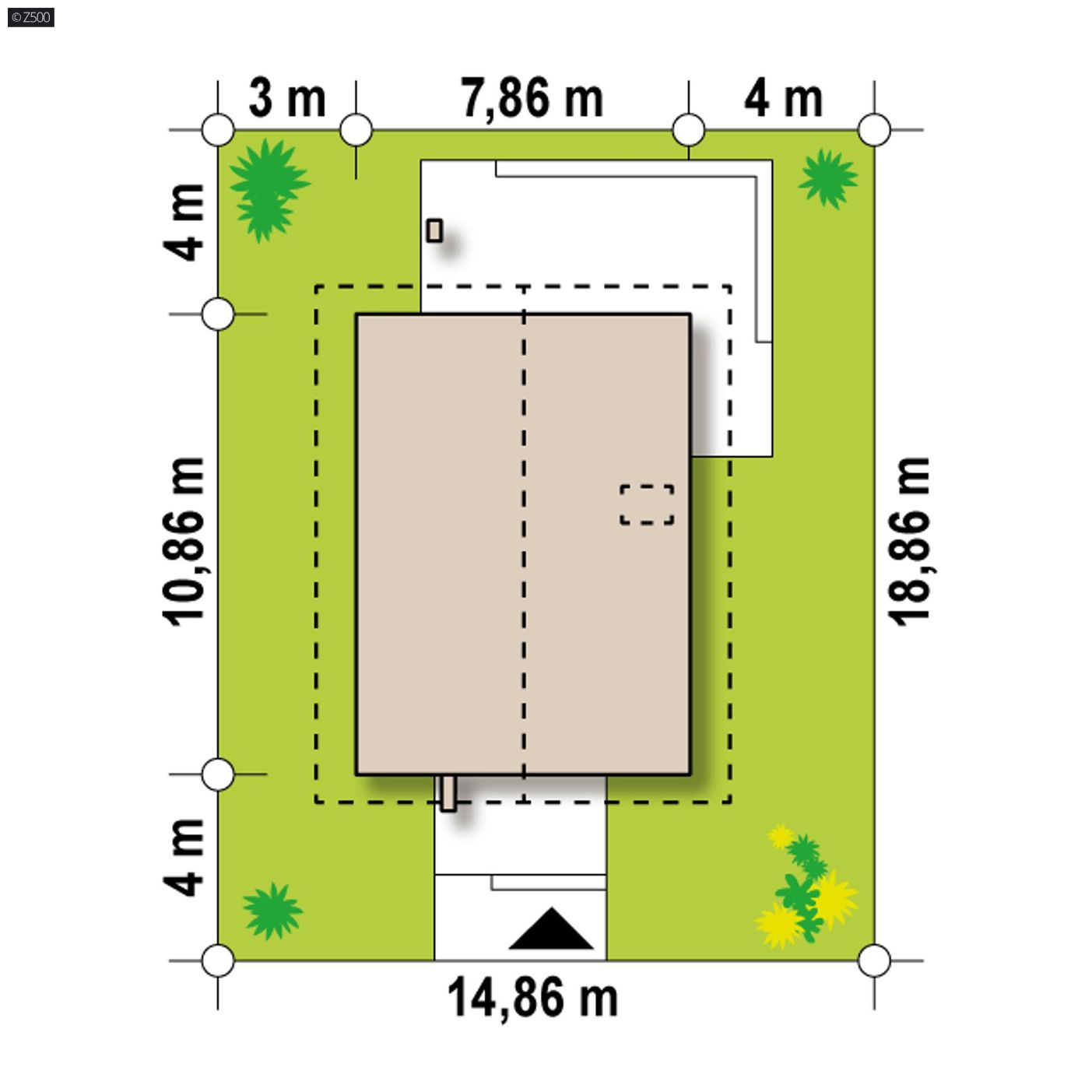 Projekt domu  - Malý, pohodlný a praktický domček na úzkom pozemku.
​