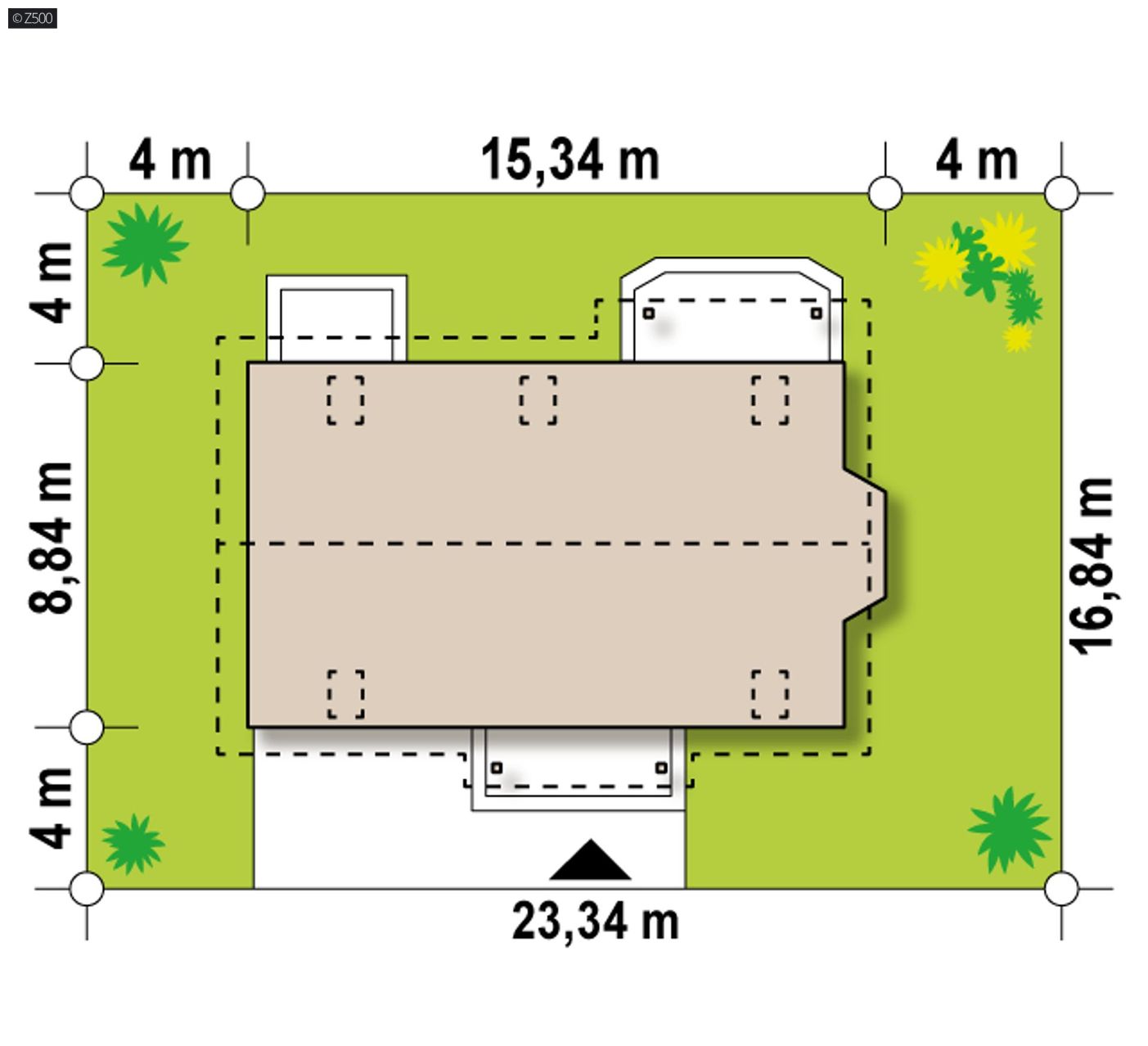 Projekt domu  - Verzia projektu Z178, zväčšená o 150 cm