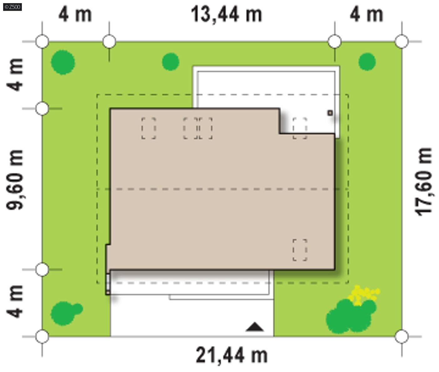 Projekt domu  - Rodinný dom s garážou v dome a využiteľným podkrovím
