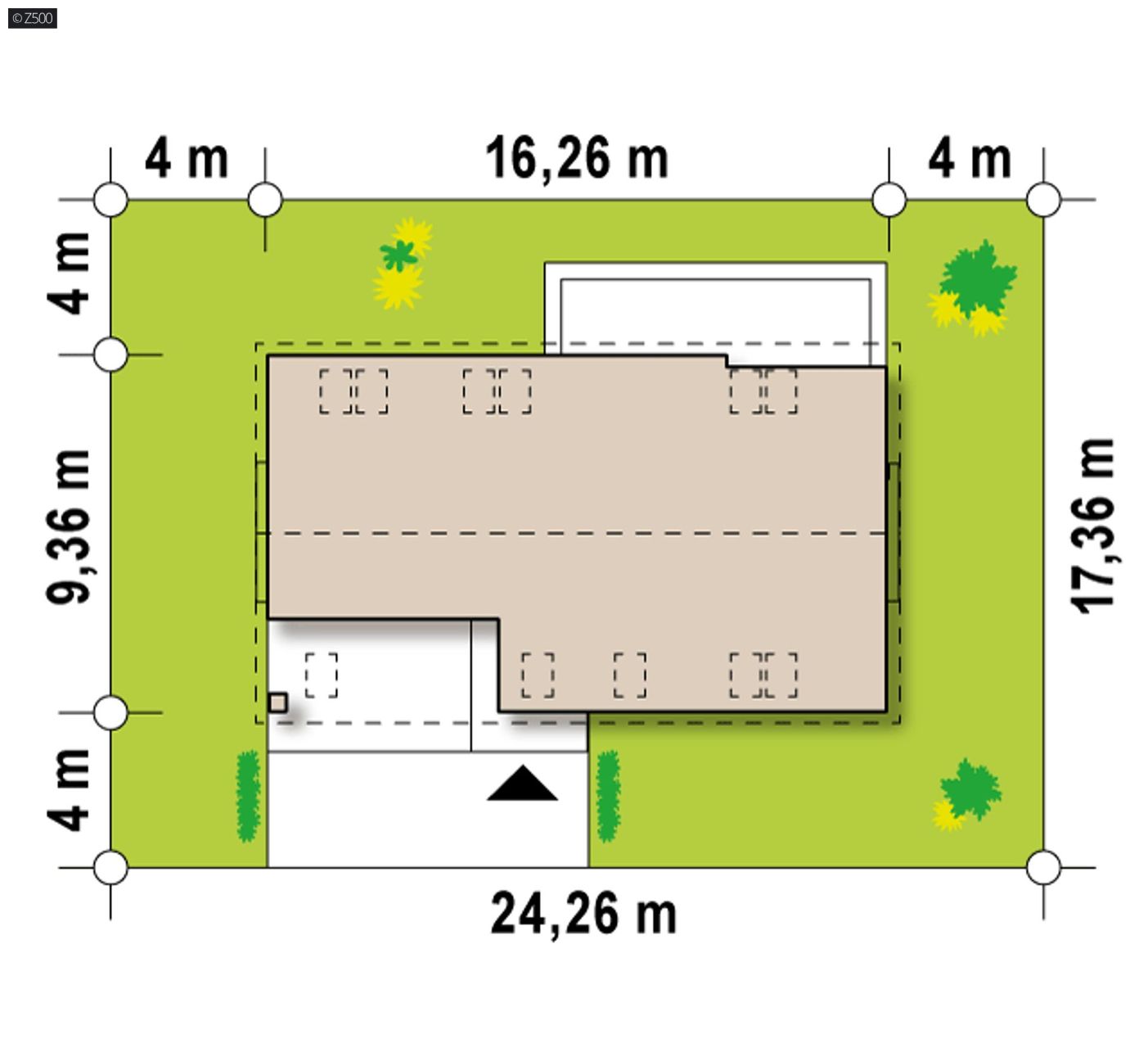 Projekt domu  - Komfortný dom s priestranným obývacím priestorom, hosťovskou izbou a 2- garážou
