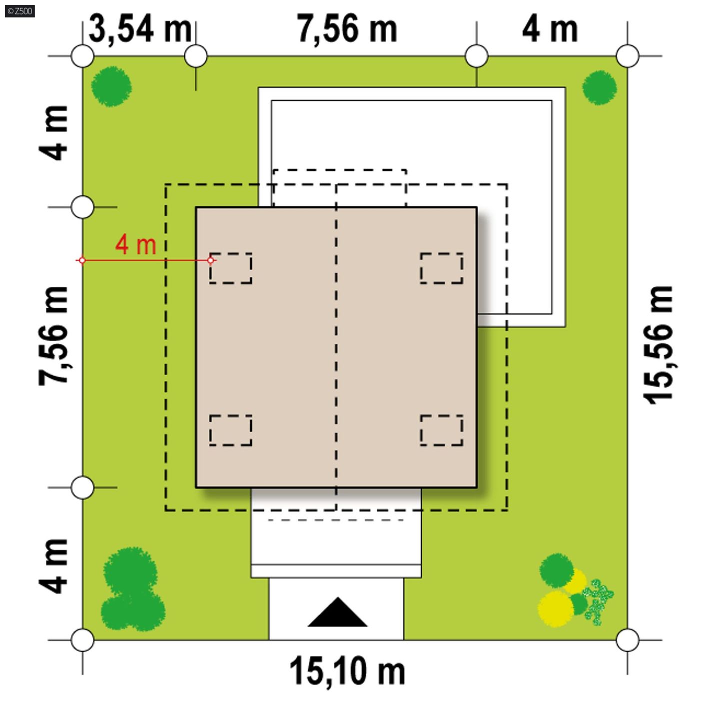 Projekt domu  - Malý, úhľadný a lacno postavený dom s 2 spálňami v podkroví a balkónmi.