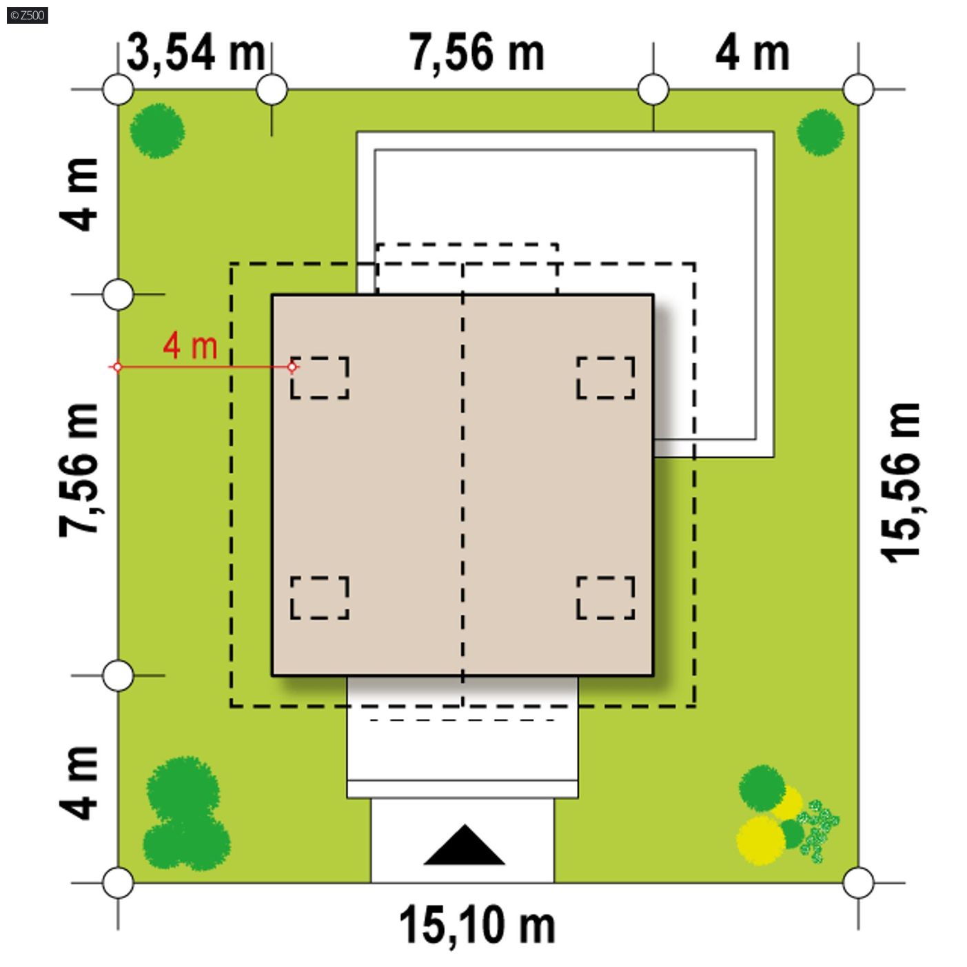 Projekt domu  - Malý, úhľadný a lacno postavený dom s 2 spálňami v podkroví a balkónmi.