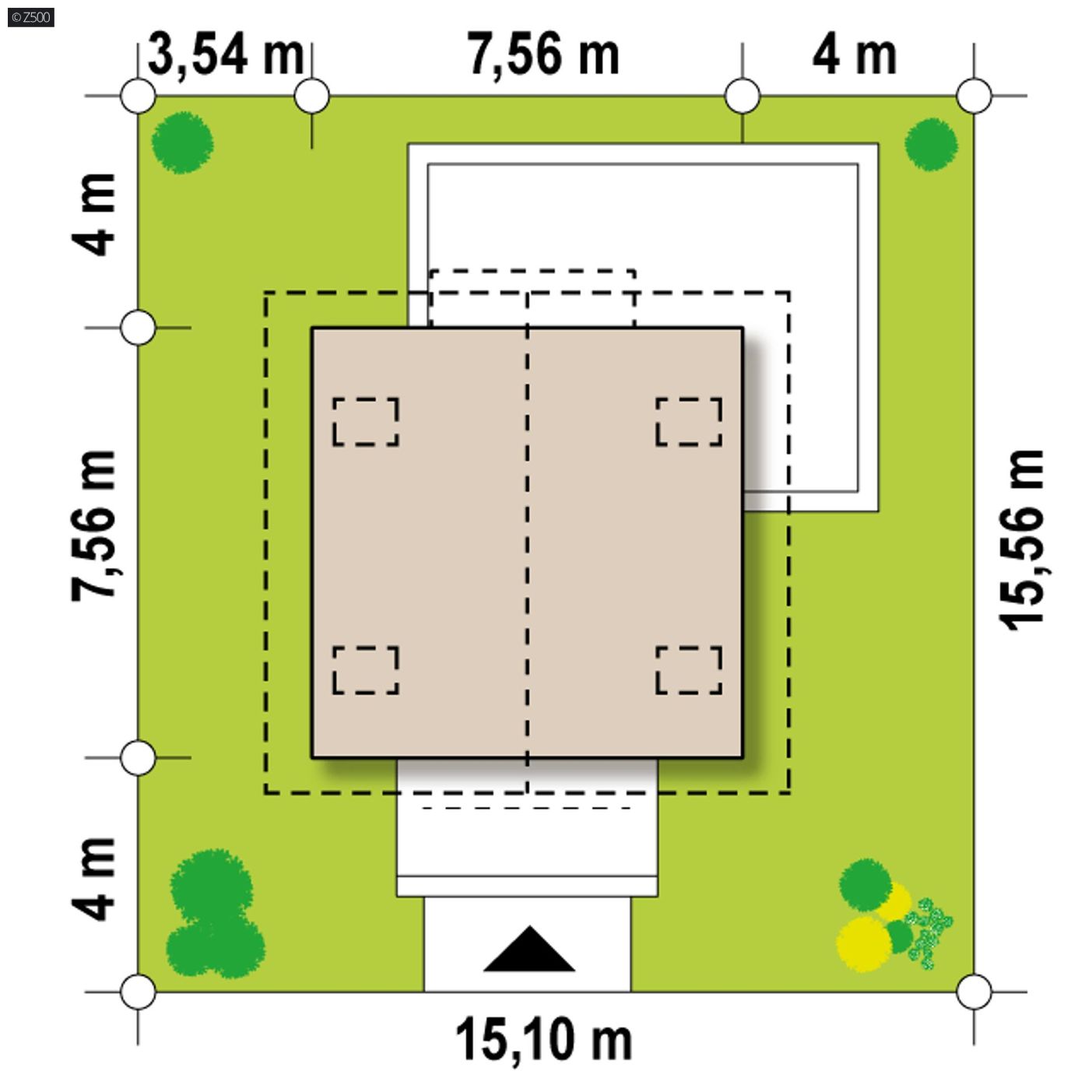 Projekt domu  - Malý, úhľadný a lacno postavený dom s 2 spálňami v podkroví a balkónmi.