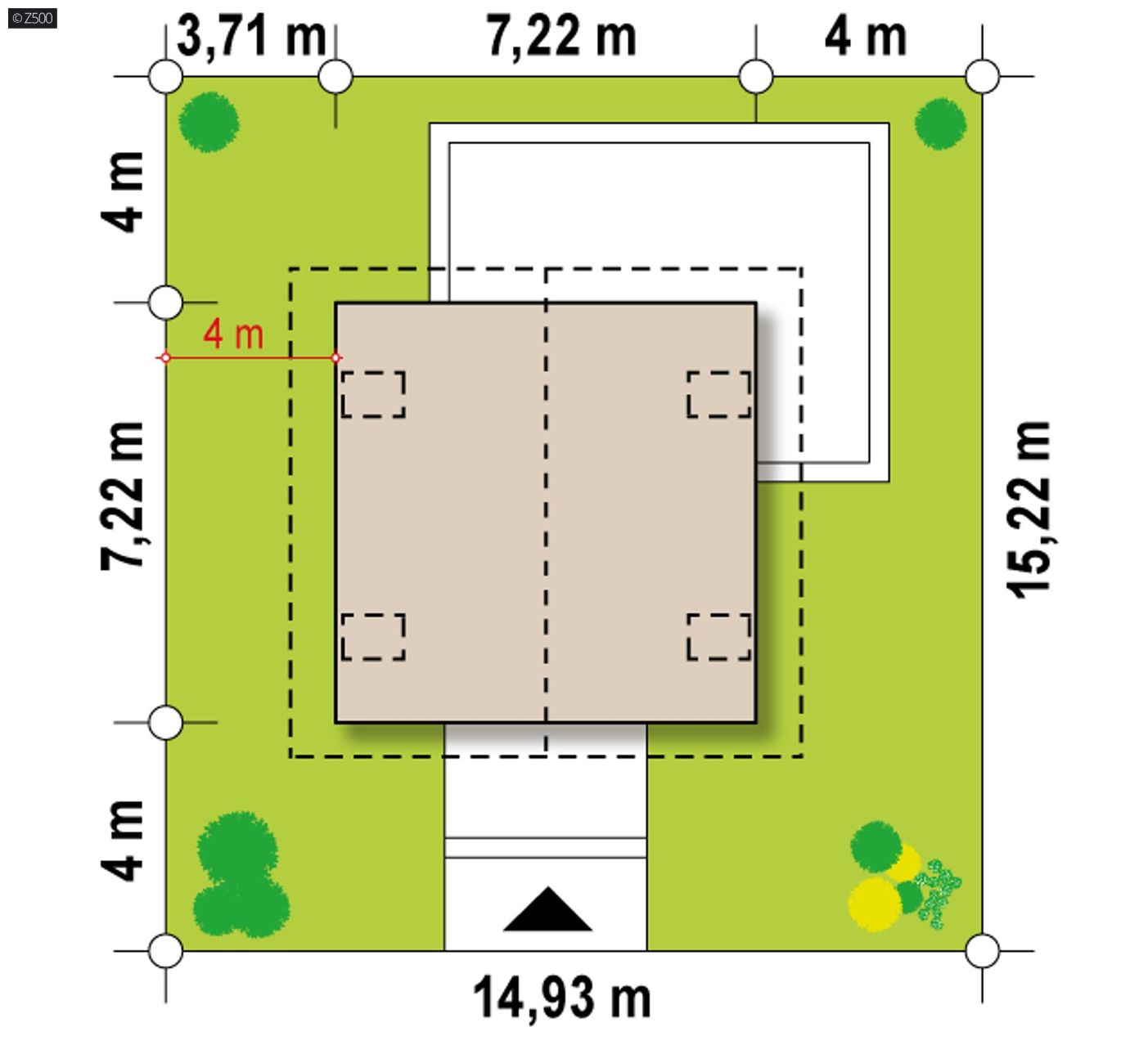 Projekt domu  - Malý, úhľadný dom s 2 spálňami v podkroví a balkónmi.