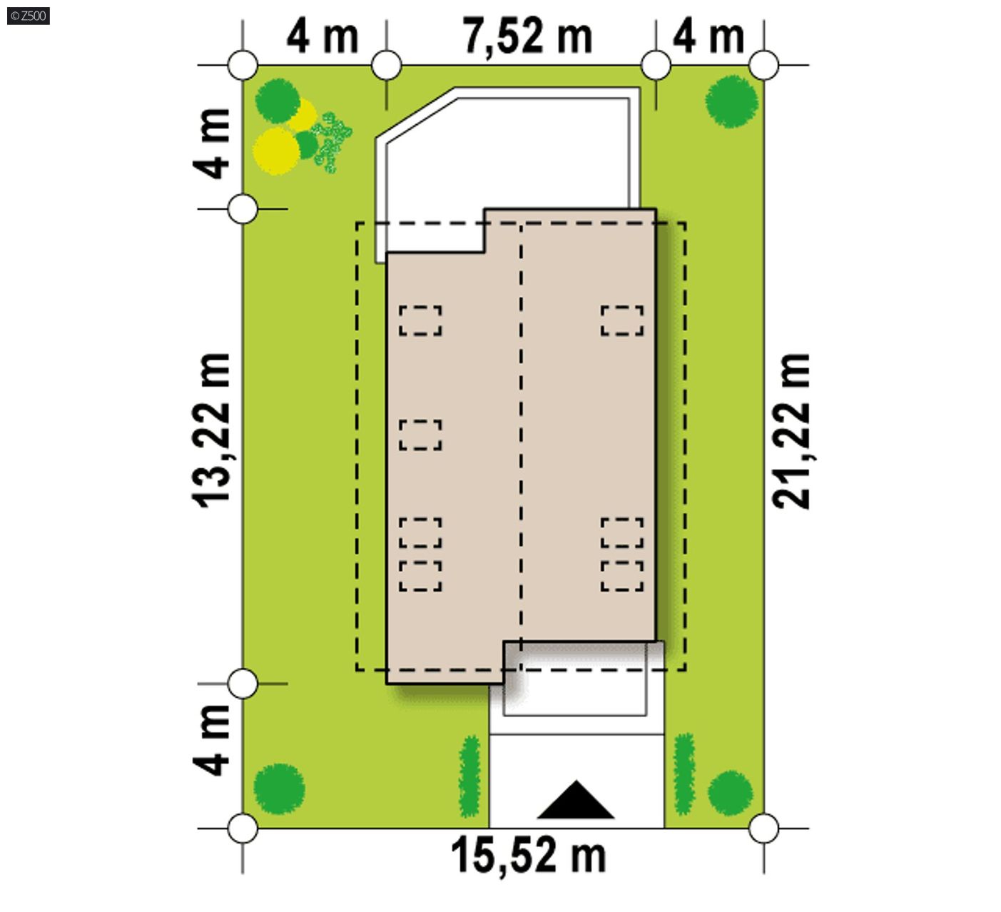 Projekt domu  - Útulný rodinný dom s podkrovím, na úzkom pozemku