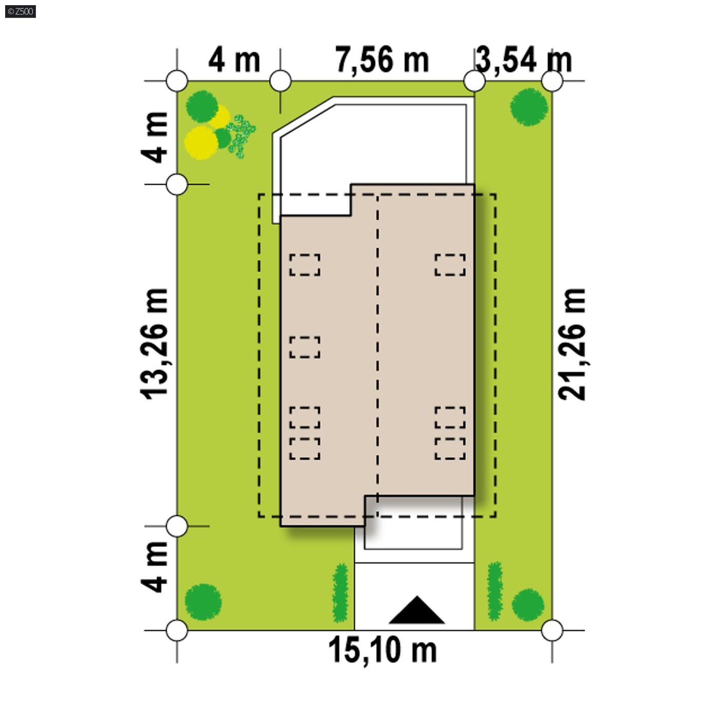 Projekt domu  - Útulný rodinný dom s podkrovím, na úzkom pozemku