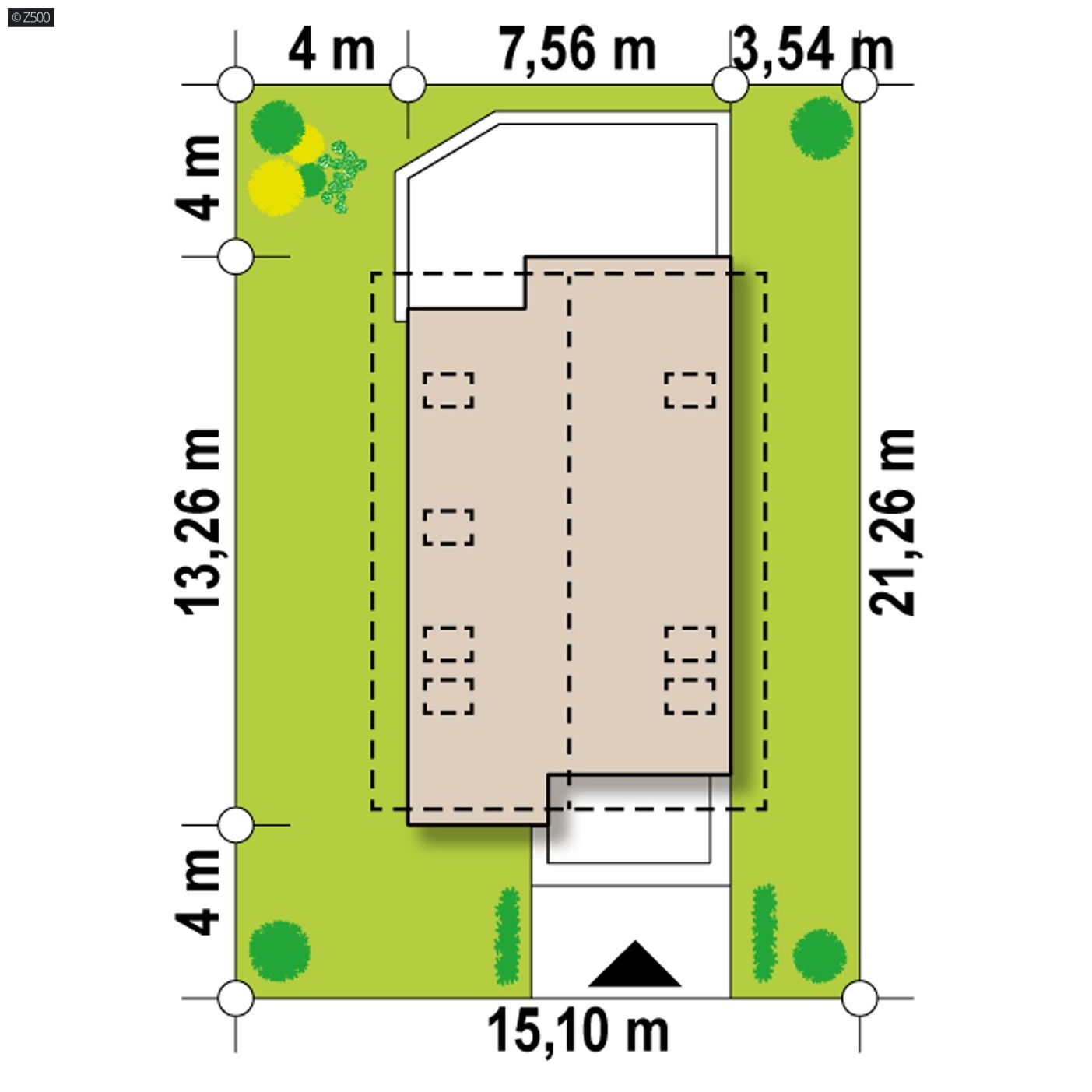 Projekt domu  - Útulný rodinný dom s podkrovím, na úzkom pozemku