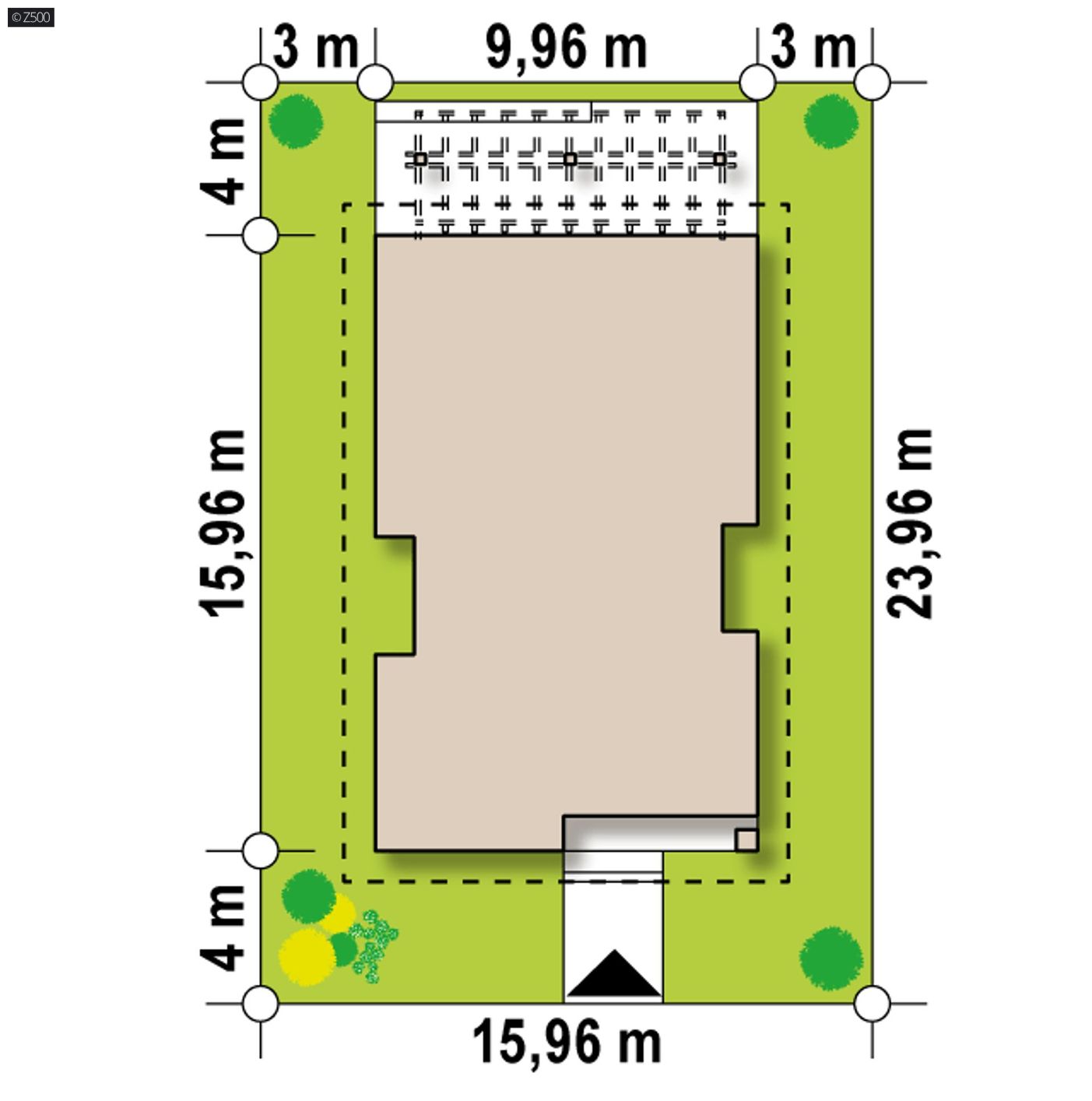 Projekt domu  - Dom na úzkom pozemku, kúrenie na tuhé palivo, kuchyňa orientovaná do záhrady