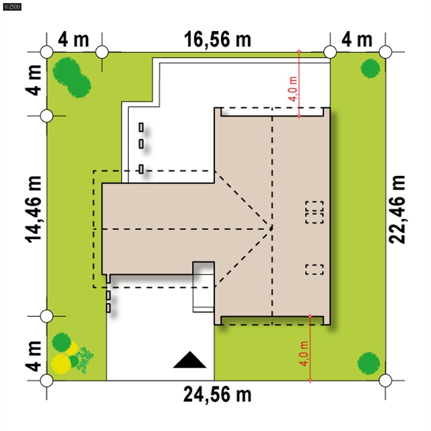 Projekt domu  - Dom s úžitkovým podkrovím, dvojgarážou a medziposchodím.