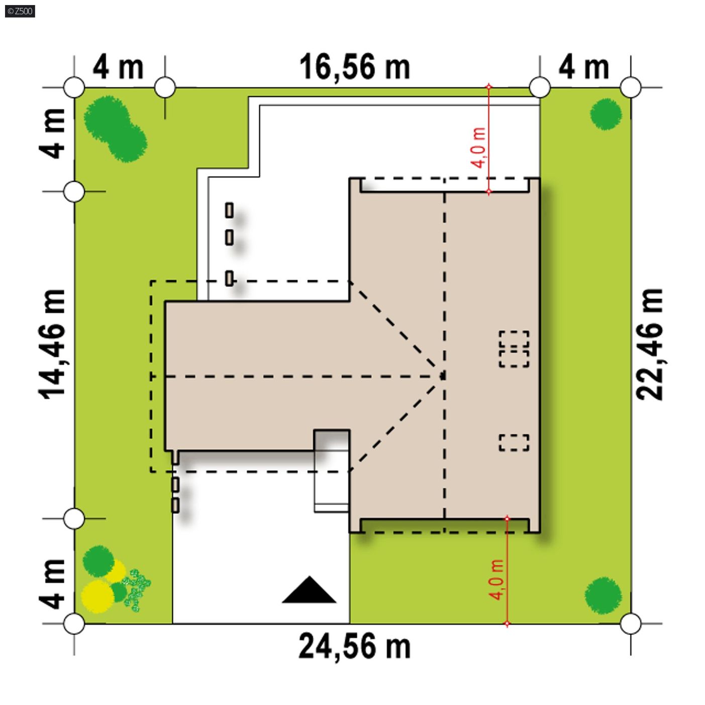 Projekt domu  - Dom s úžitkovým podkrovím, dvojgarážou a medziposchodím.