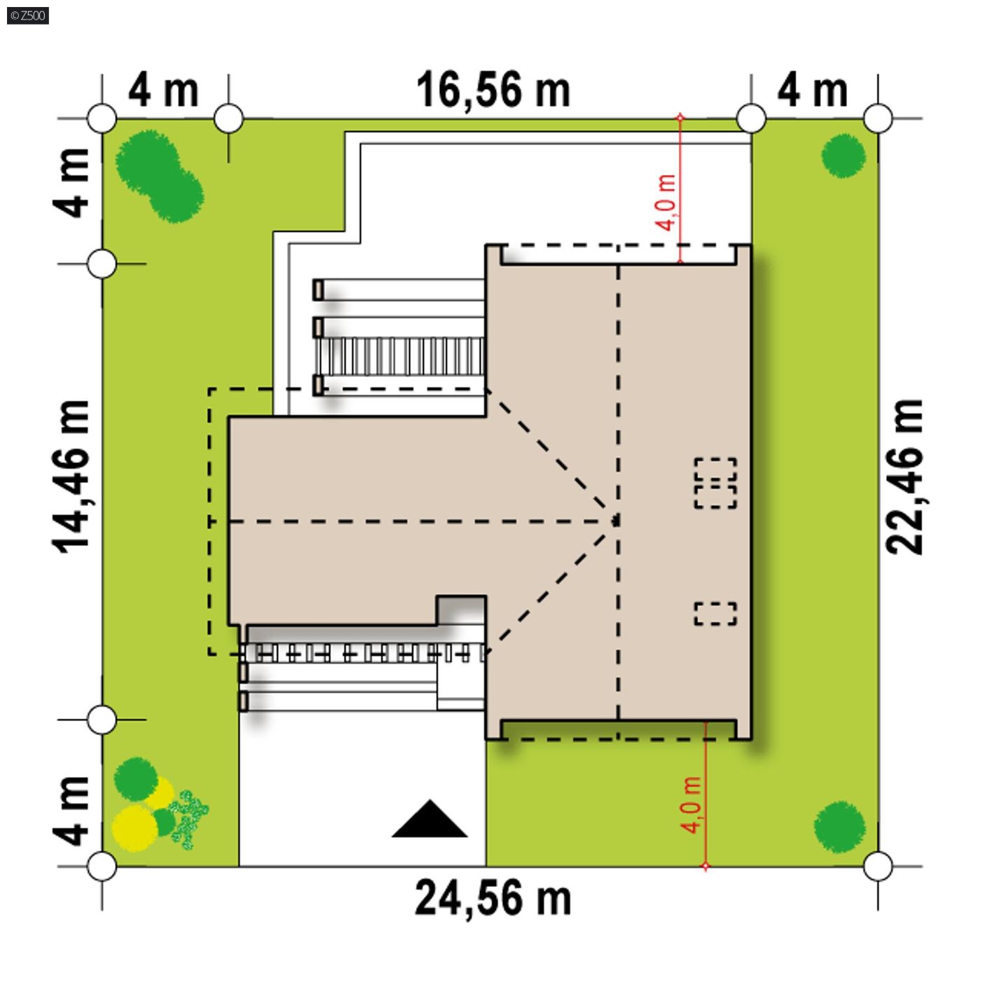 Projekt domu  - Dom s úžitkovým podkrovím, dvojgarážou a medziposchodím.