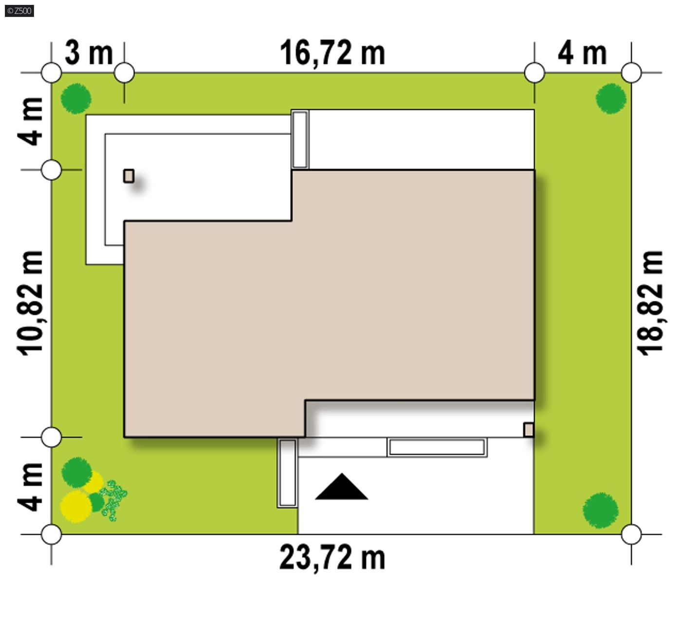 Projekt domu  - Drevený dom s sedlovou strechou, 4 spálňami a priestrannou obývacou časťou