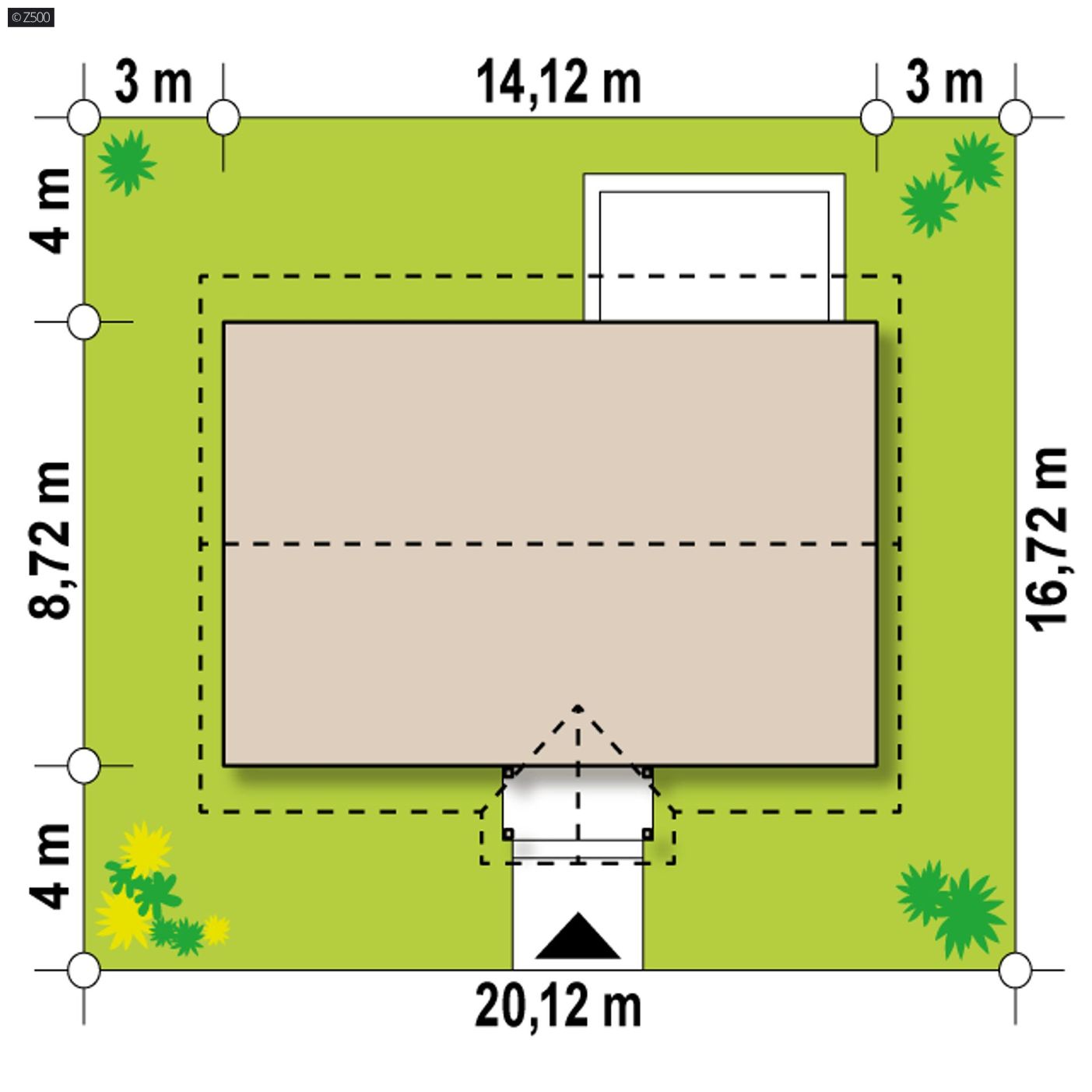 Projekt domu  - Drevený rodinný dom so sedlovou
 strechou