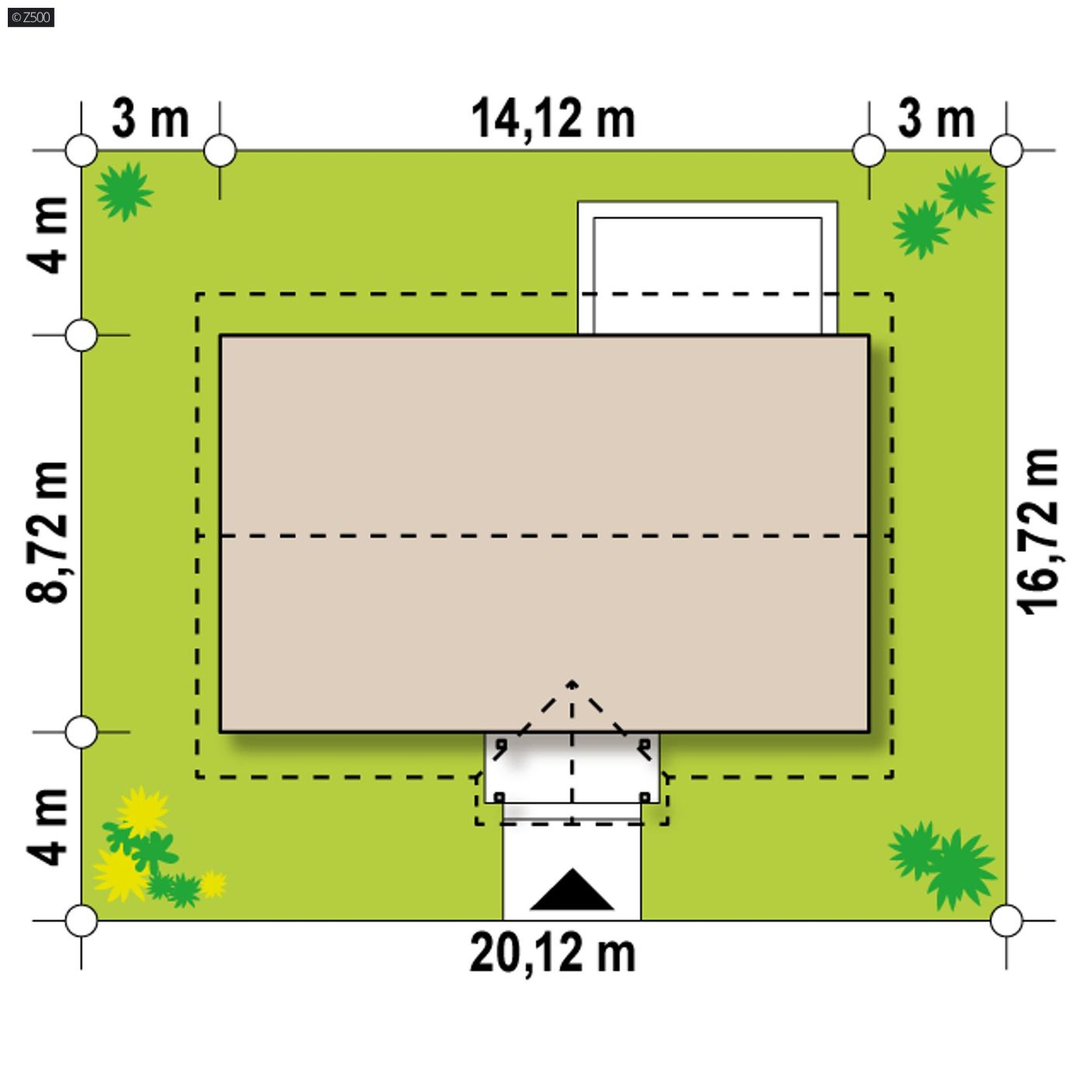 Projekt domu  - Drevený rodinný dom so sedlovou
 strechou