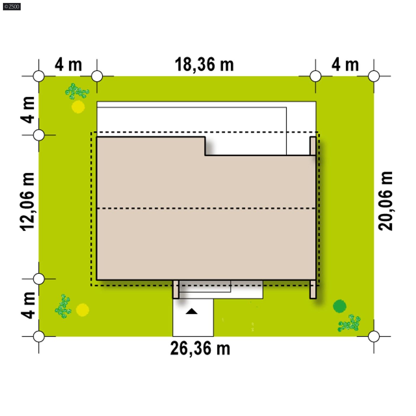 Projekt domu  - Jednopodlažný dom s rozlohou približne 130 m2 so 4 spálňami, garážou