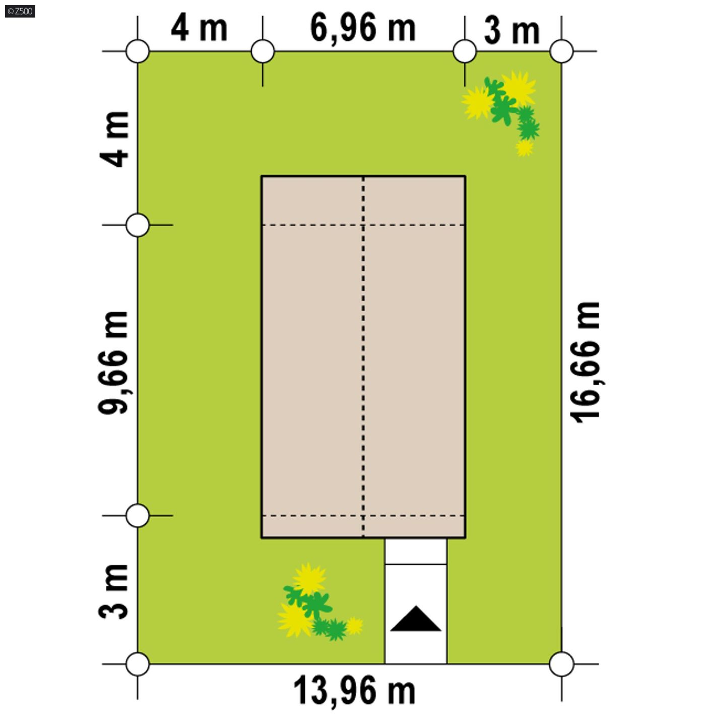 Projekt domu  - Dom o rozlohe 47 m2 so šikmou strechou a jednou spálňou.