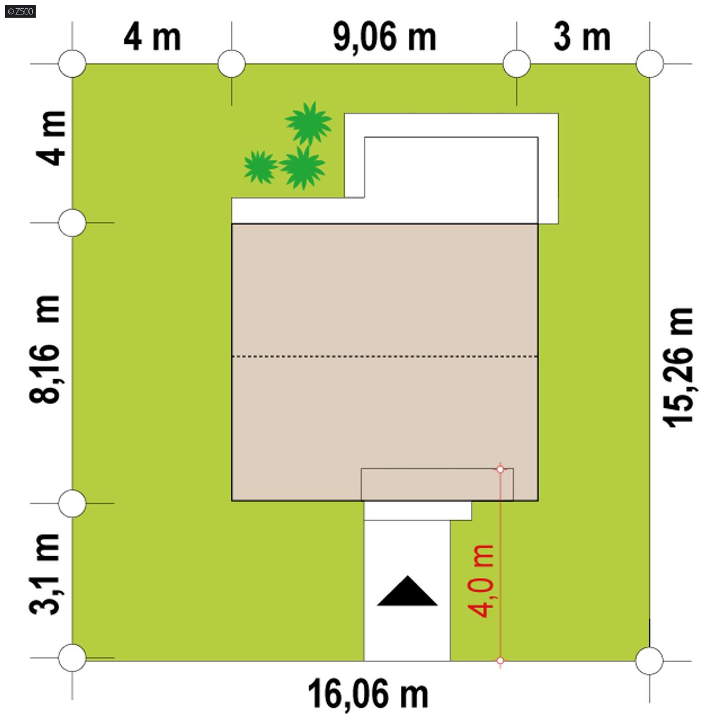 Projekt domu  - Jednoduchý, malý domček s rozlohou asi 50 m2 s dvojplášťovou strechou, 2 izbami
