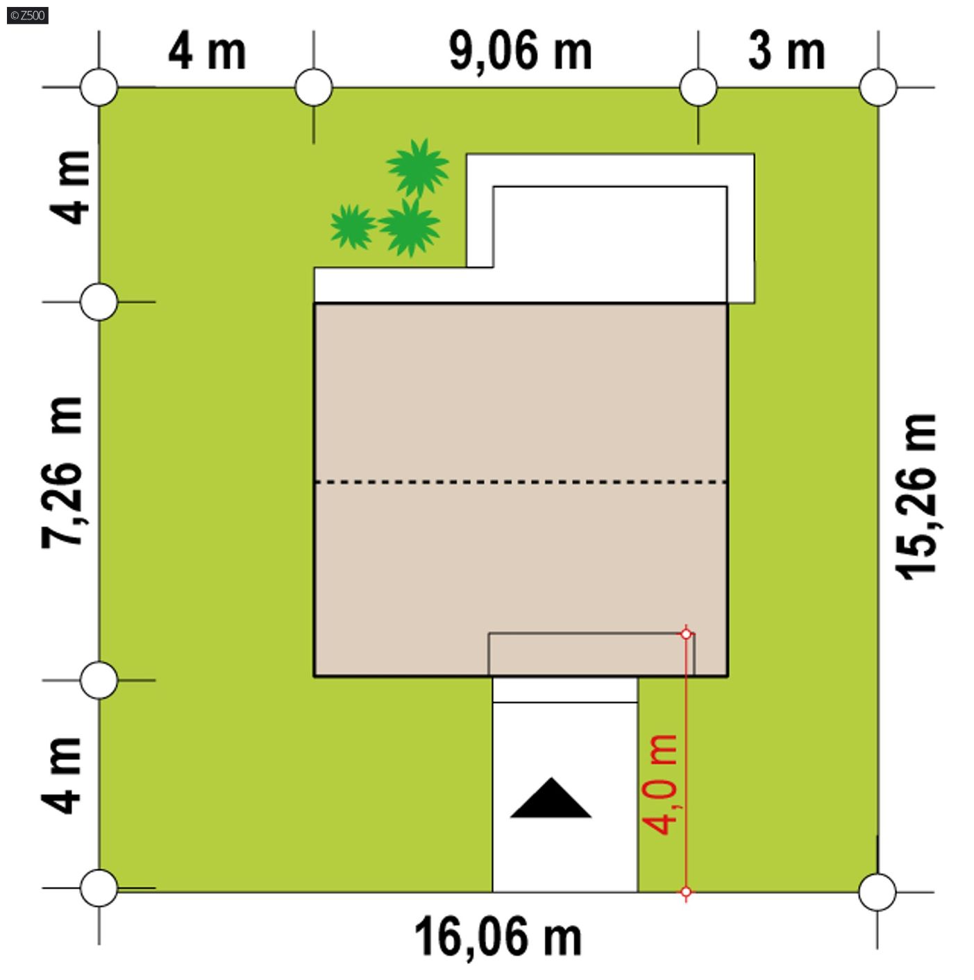 Projekt domu  - Jednoduchý, malý domček s rozlohou asi 50 m2 s dvojplášťovou strechou, 2 izbami