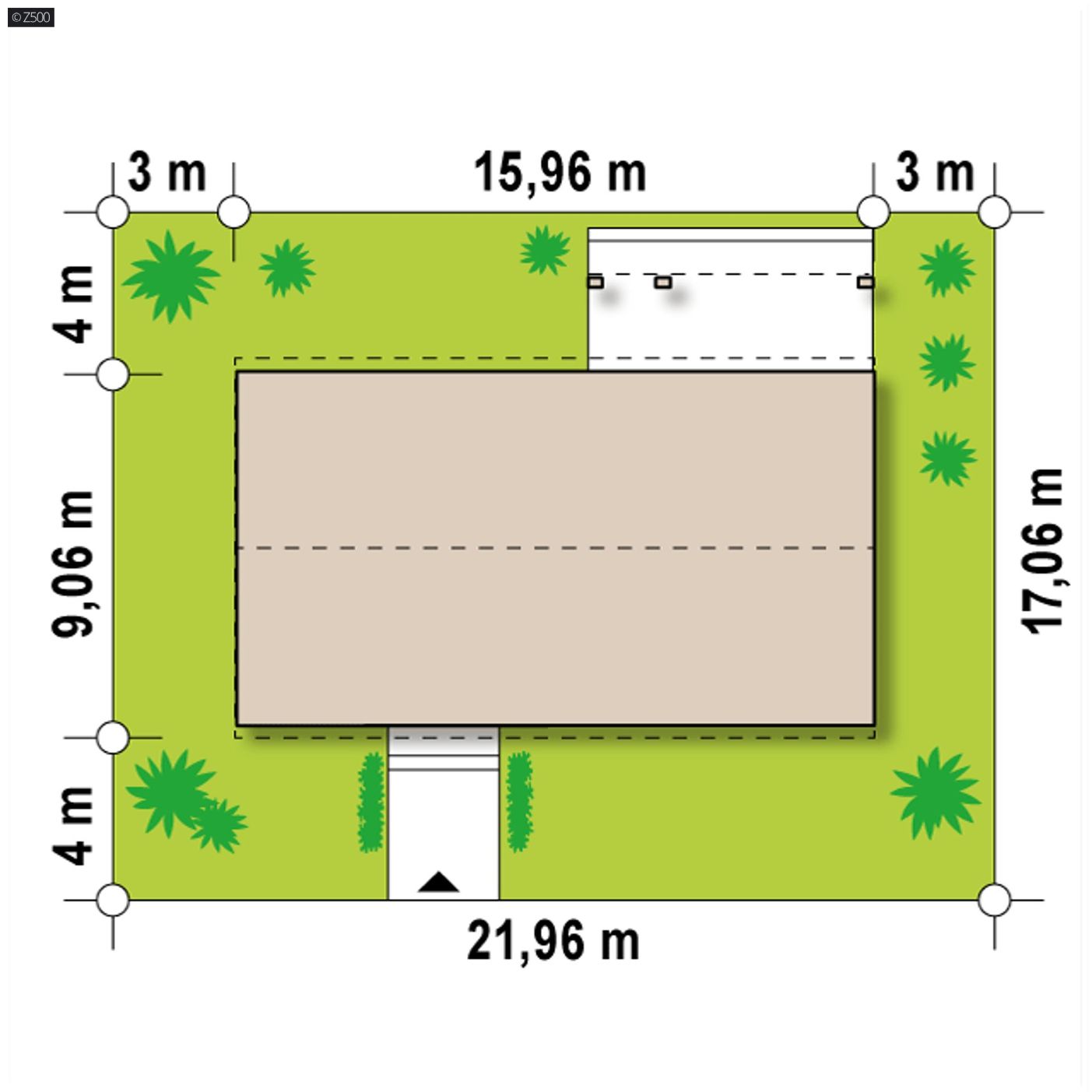 Projekt domu  - Funkčný jednopodlažný dom so šikmou strechou a moderným dizajnom.