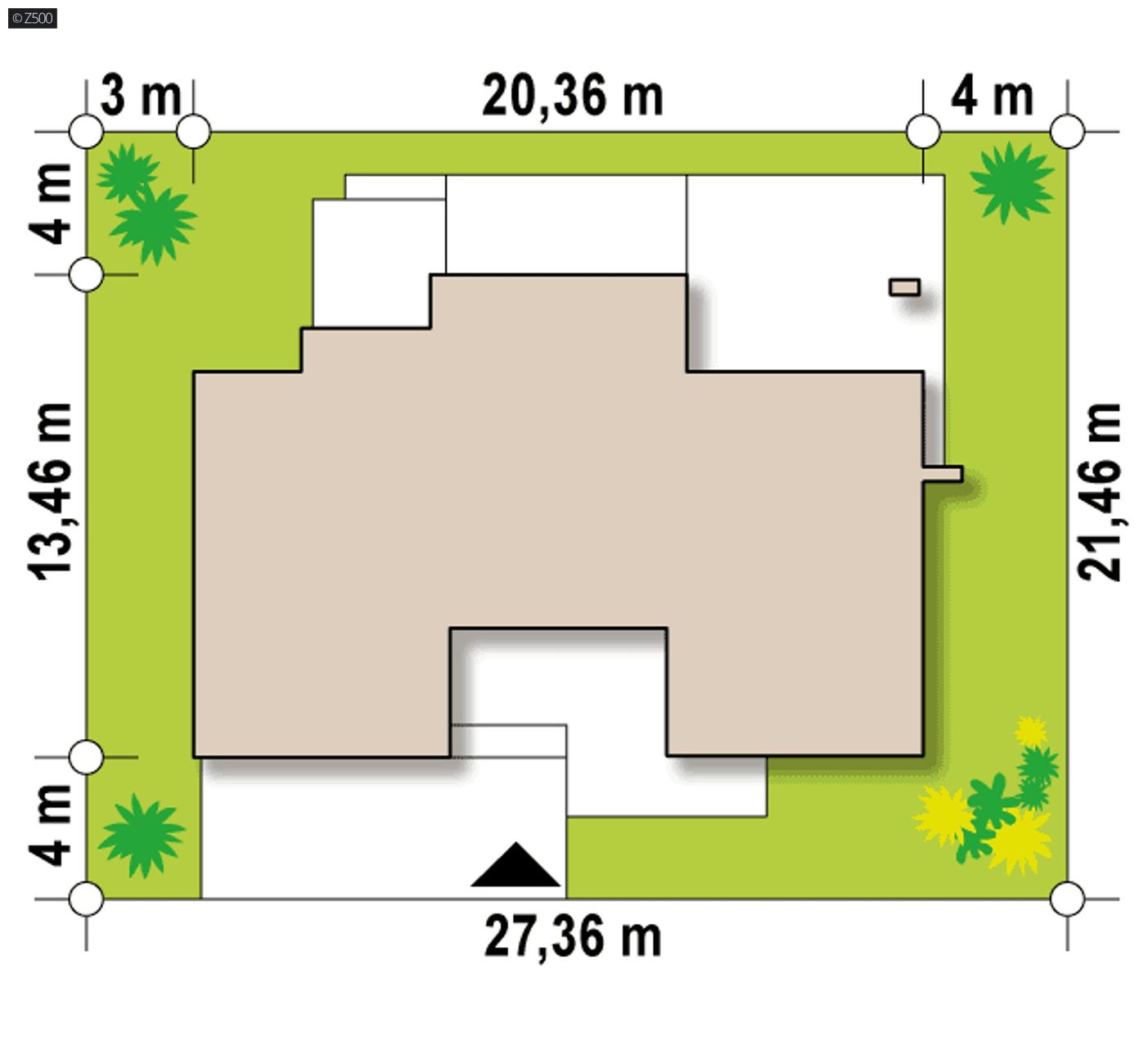 Projekt domu  - Moderný dvojpodlažný dom s garážou a terasou, spálňa na prízemí s kúpeľňou