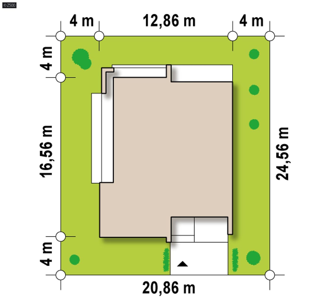 Projekt domu  - menšia verzia s garážou pre jedno auto