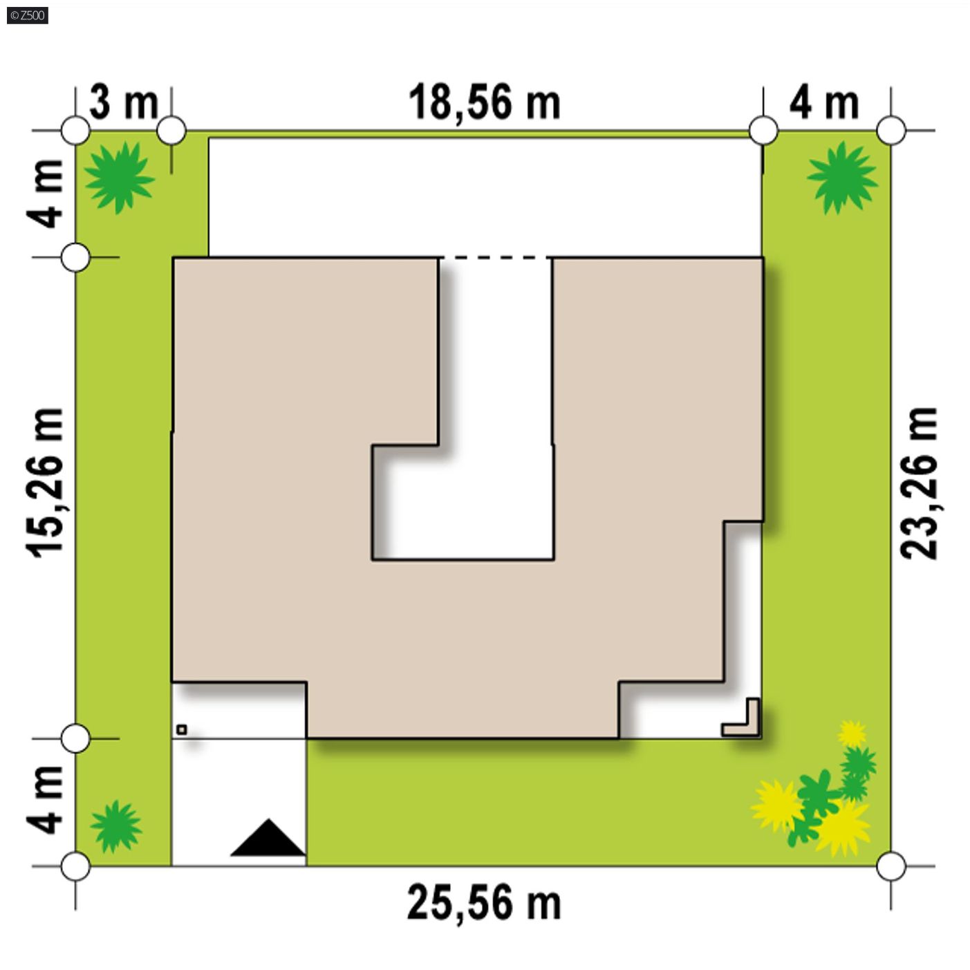 Projekt domu  - Átriový dom s garážou
