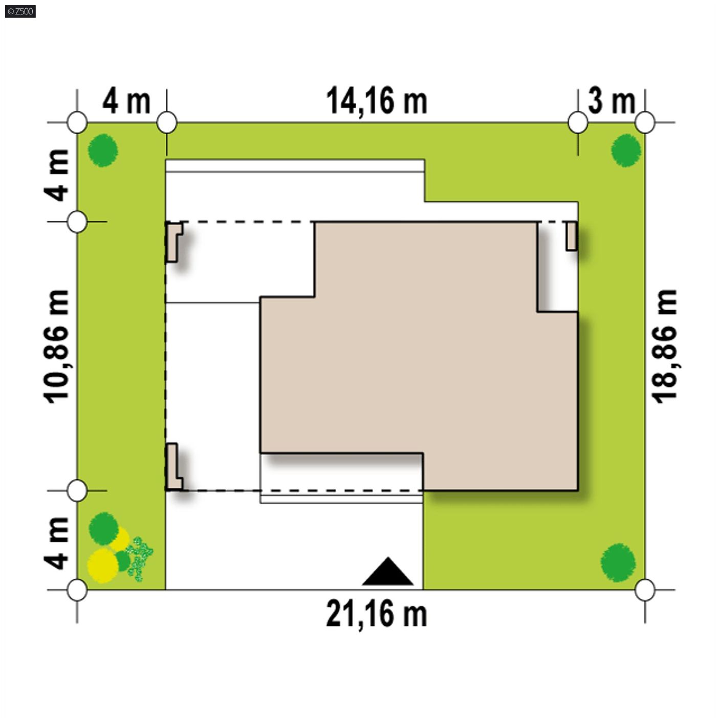 Projekt domu  - Moderný jednopodlažný dom s otvorenou garážou s úžitkovou plochou 100 m2