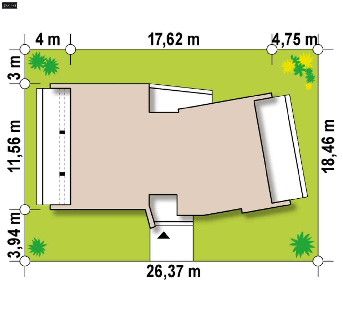 Projekt domu  - Moderný jednopodlažný dom v minimalistickom štýle.