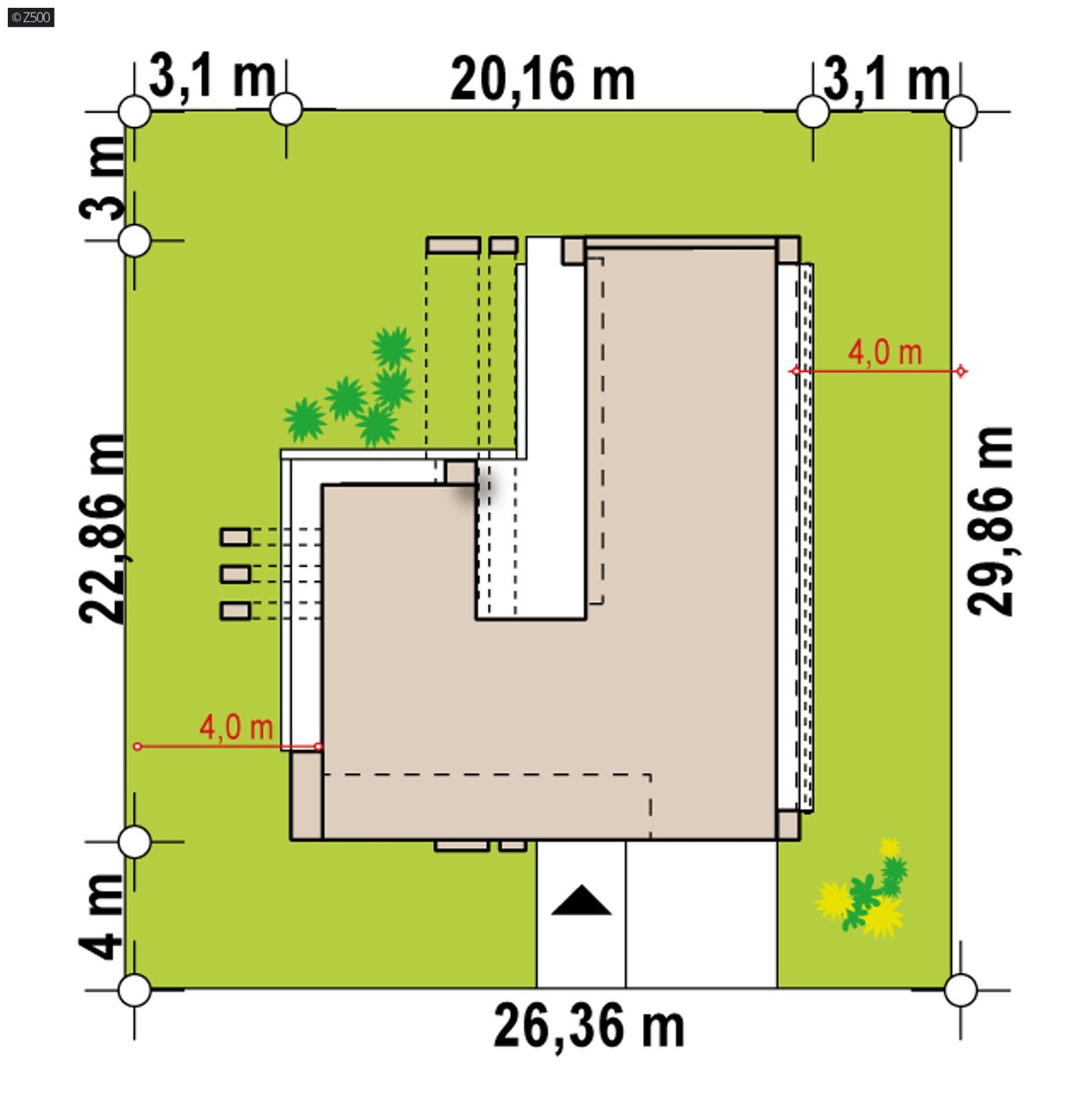 Projekt domu  - Moderný jednopodlažný dom s pôdorysom U a obytnou plochou 155 m2.