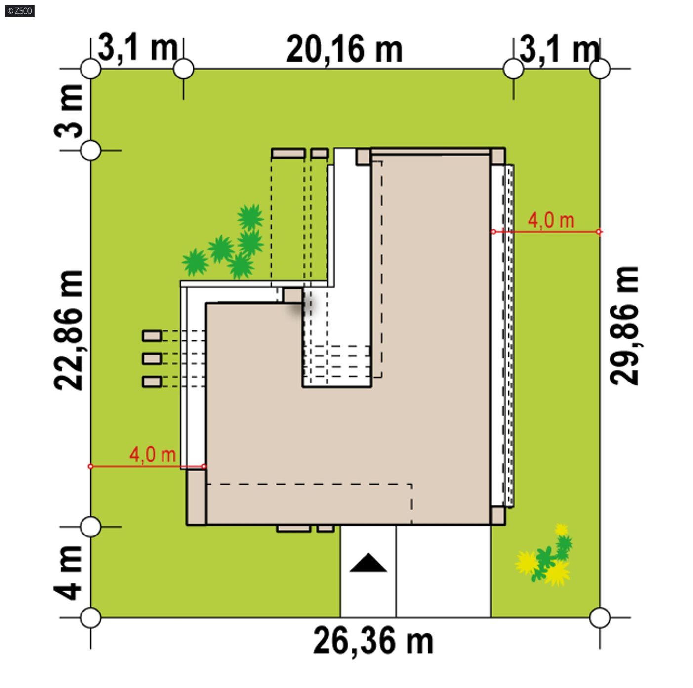 Projekt domu  - Moderný jednopodlažný dom s pôdorysom U a obytnou plochou 155 m2.