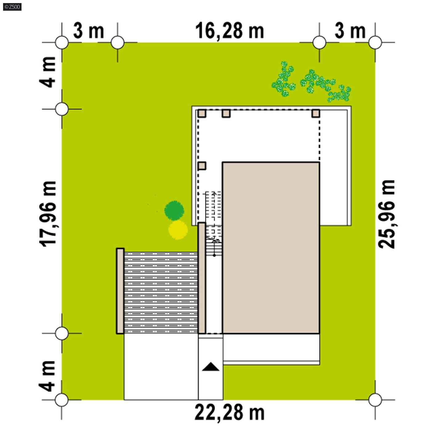 Projekt domu  - Moderný dvojizbový dom so samostatným vchodom a terasou na prvom poschodí
