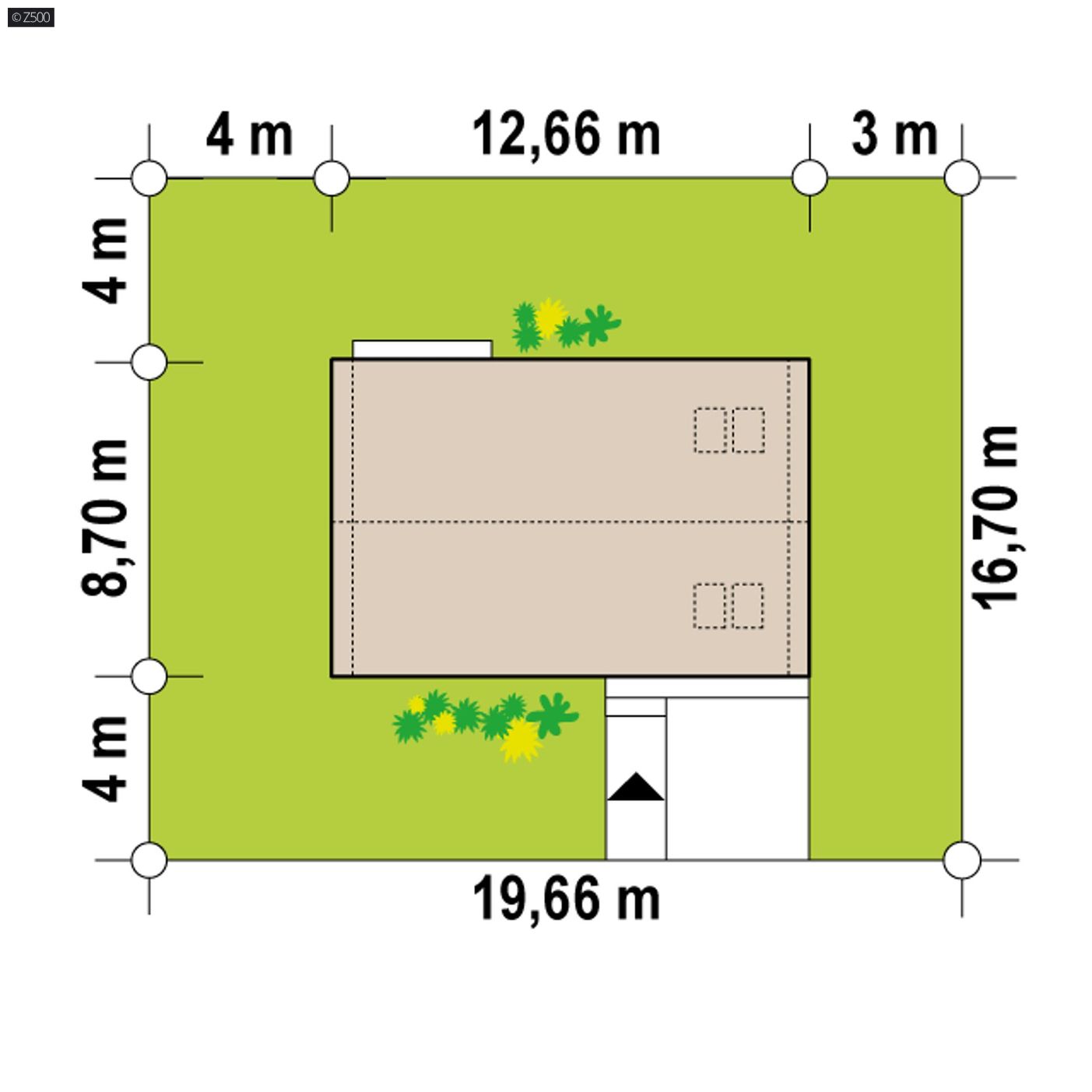 Projekt domu  - Jednoduchý, moderný dom s garážou do 100 m2.